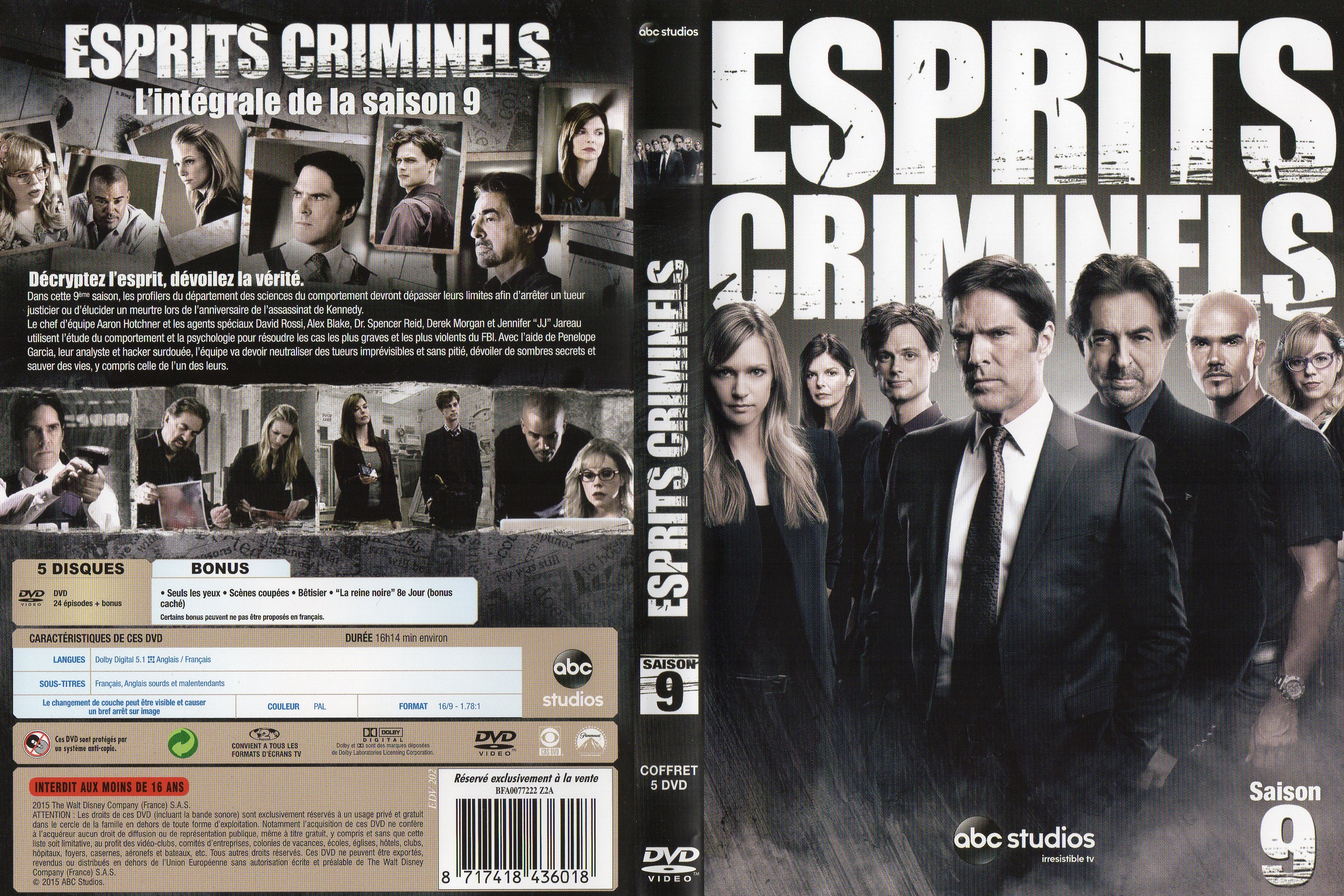 Jaquette DVD Esprits criminels Saison 9 COFFRET