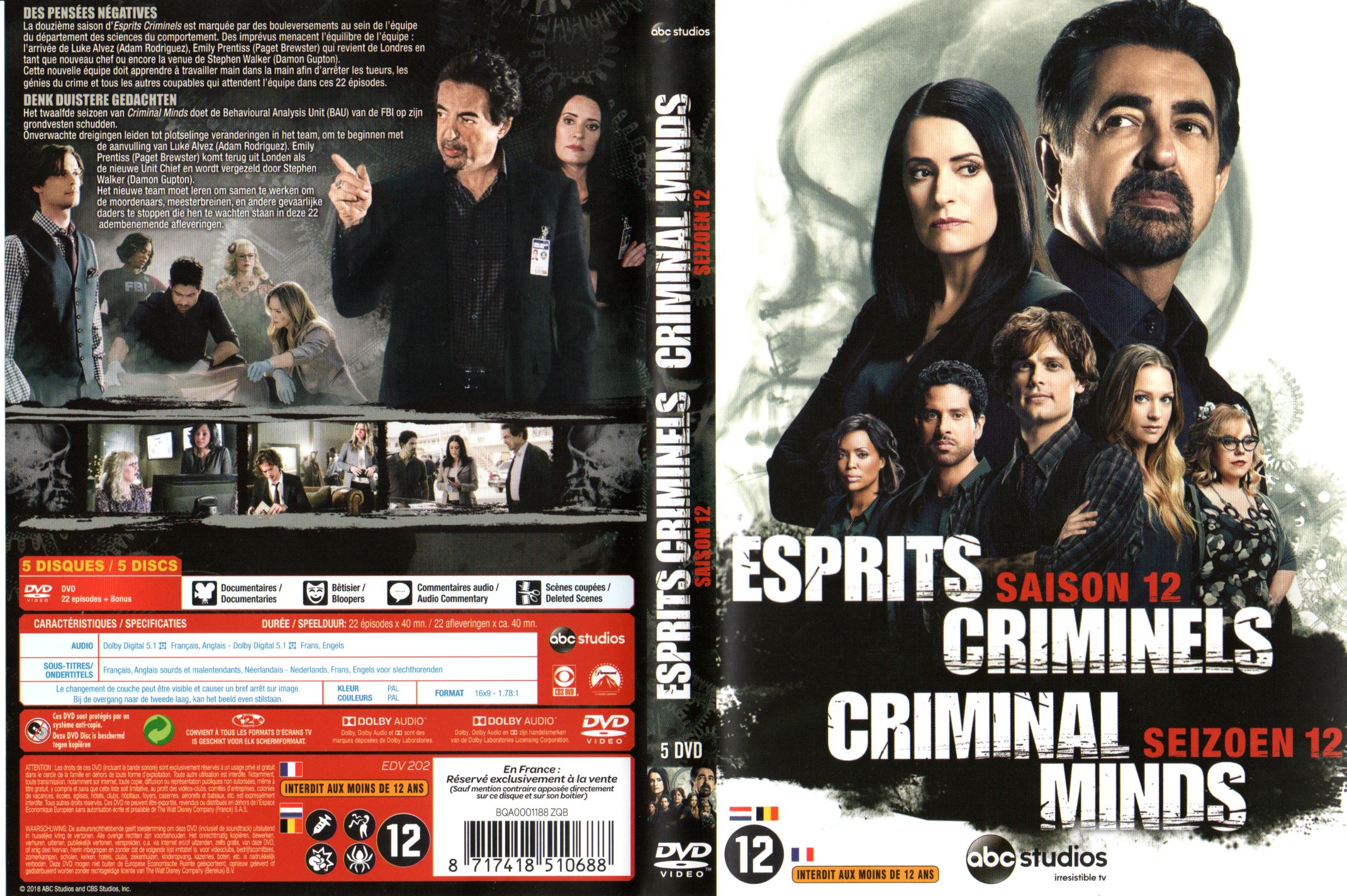 Jaquette DVD Esprits criminels saison 12