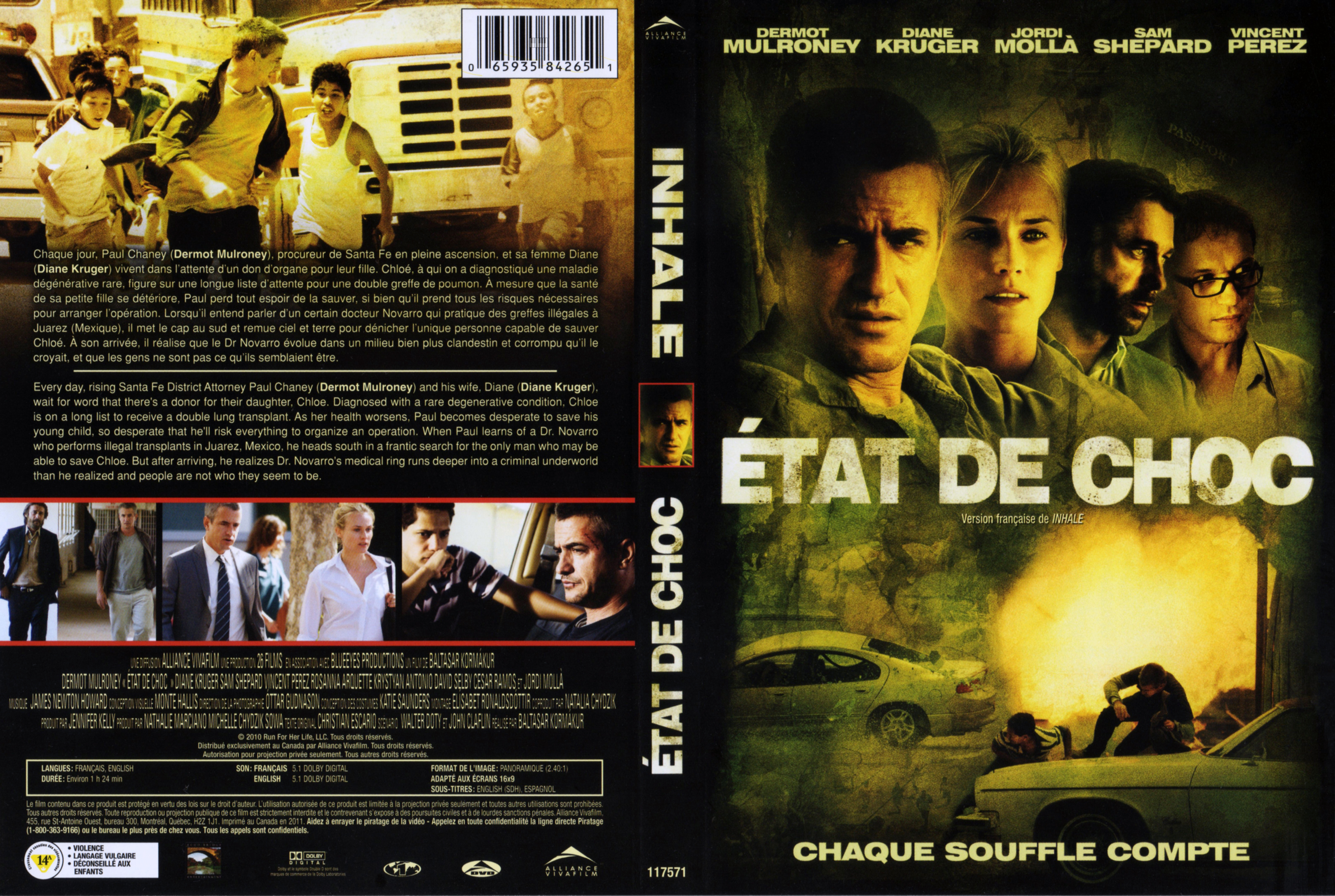 Jaquette DVD Etat de choc - Inhale (Canadienne)