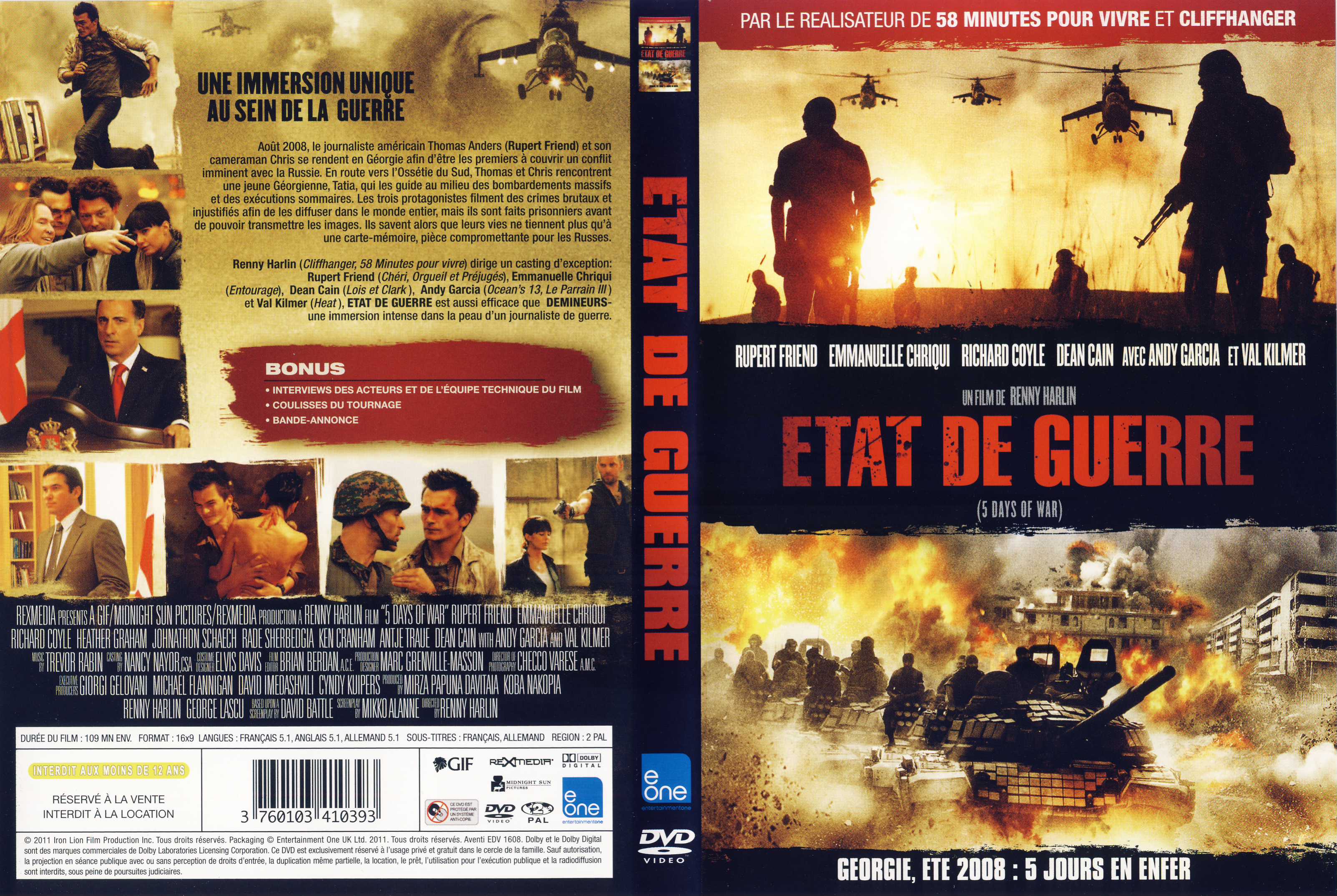 Jaquette DVD Etat de guerre (2011)