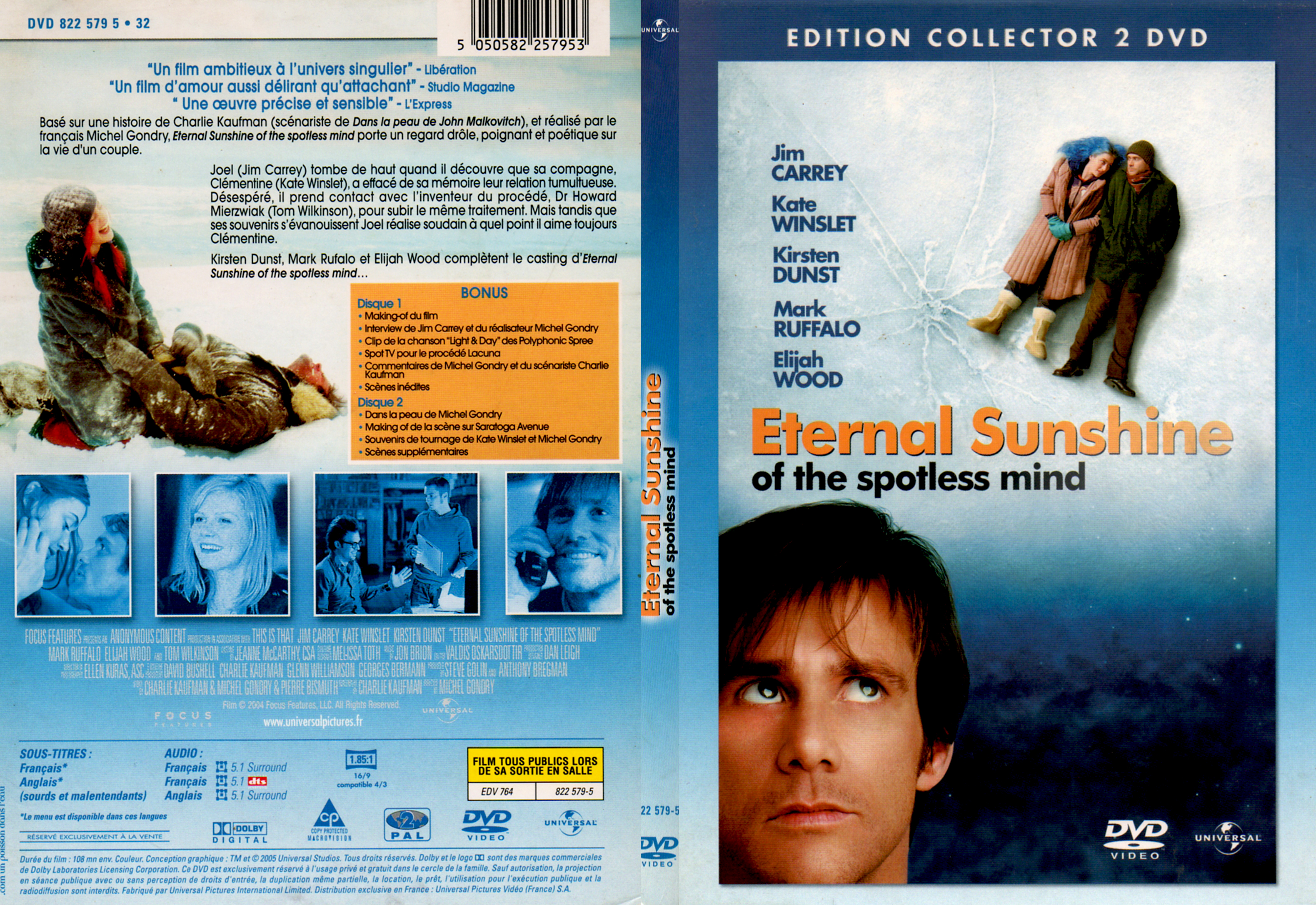 Jaquette DVD Eternal sunshine of the spotless mind - SLIM