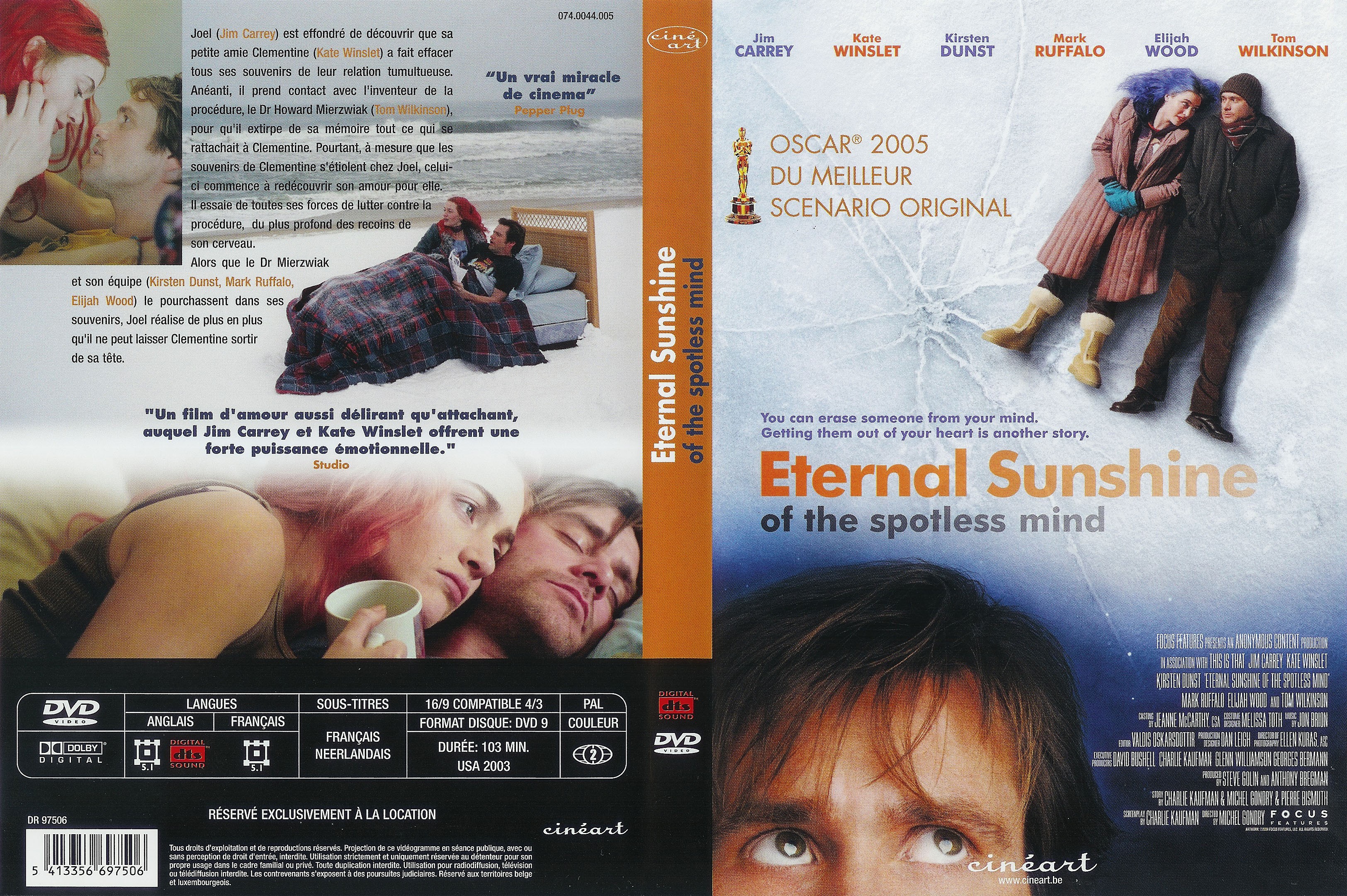 Jaquette DVD Eternal sunshine of the spotless mind v2