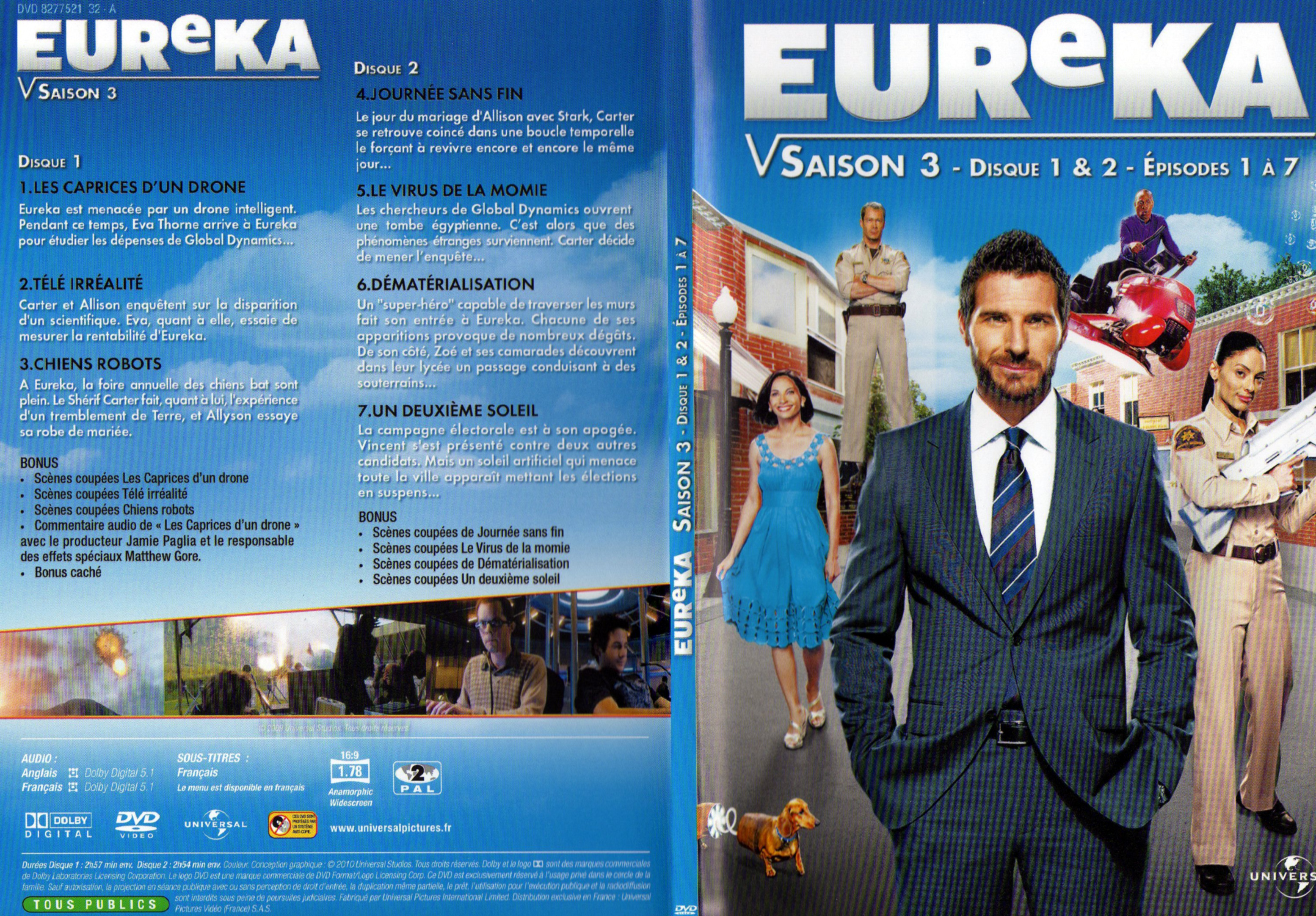 Jaquette DVD Eureka Saison 3 DVD 1