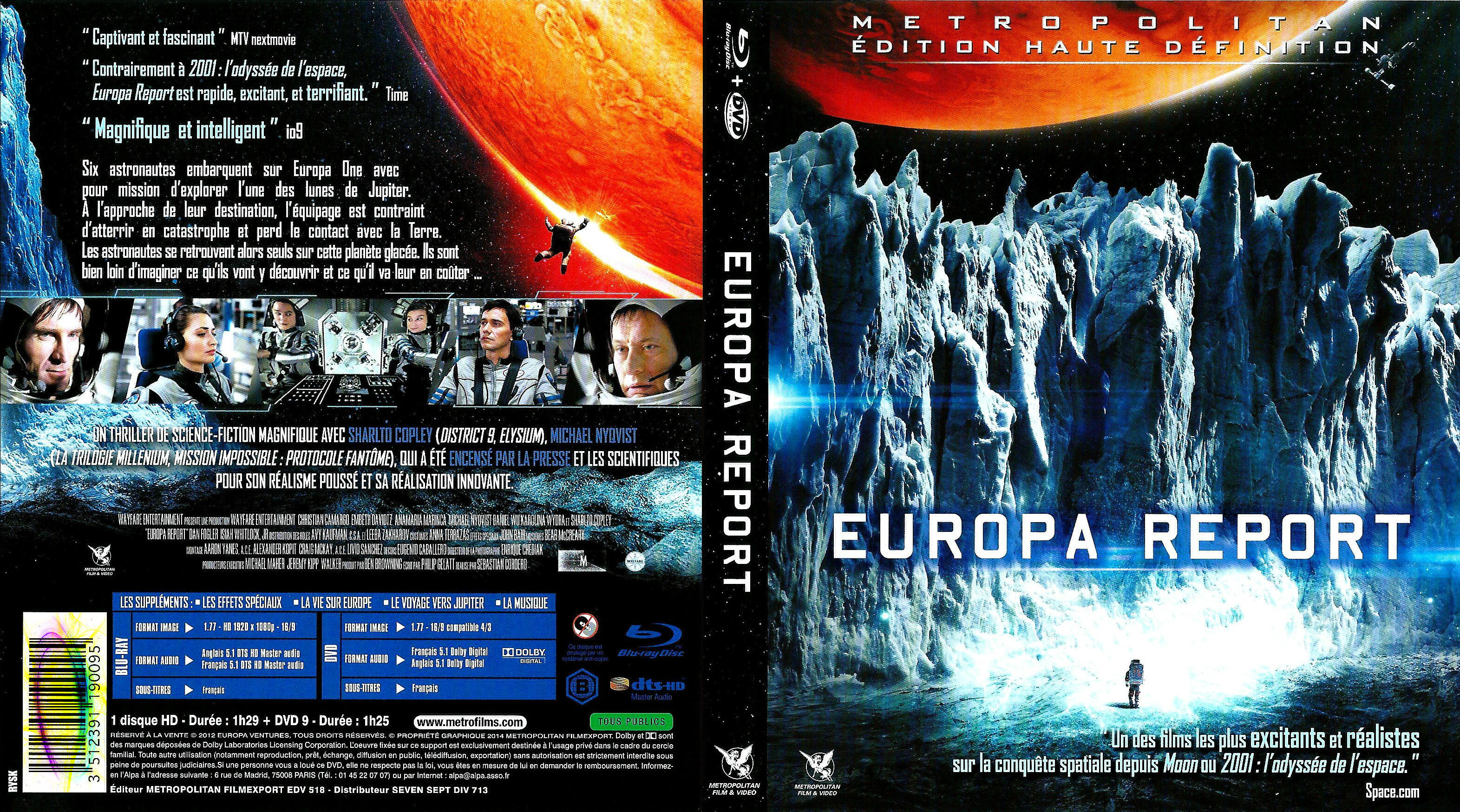 Jaquette DVD Europa report (BLU-RAY)