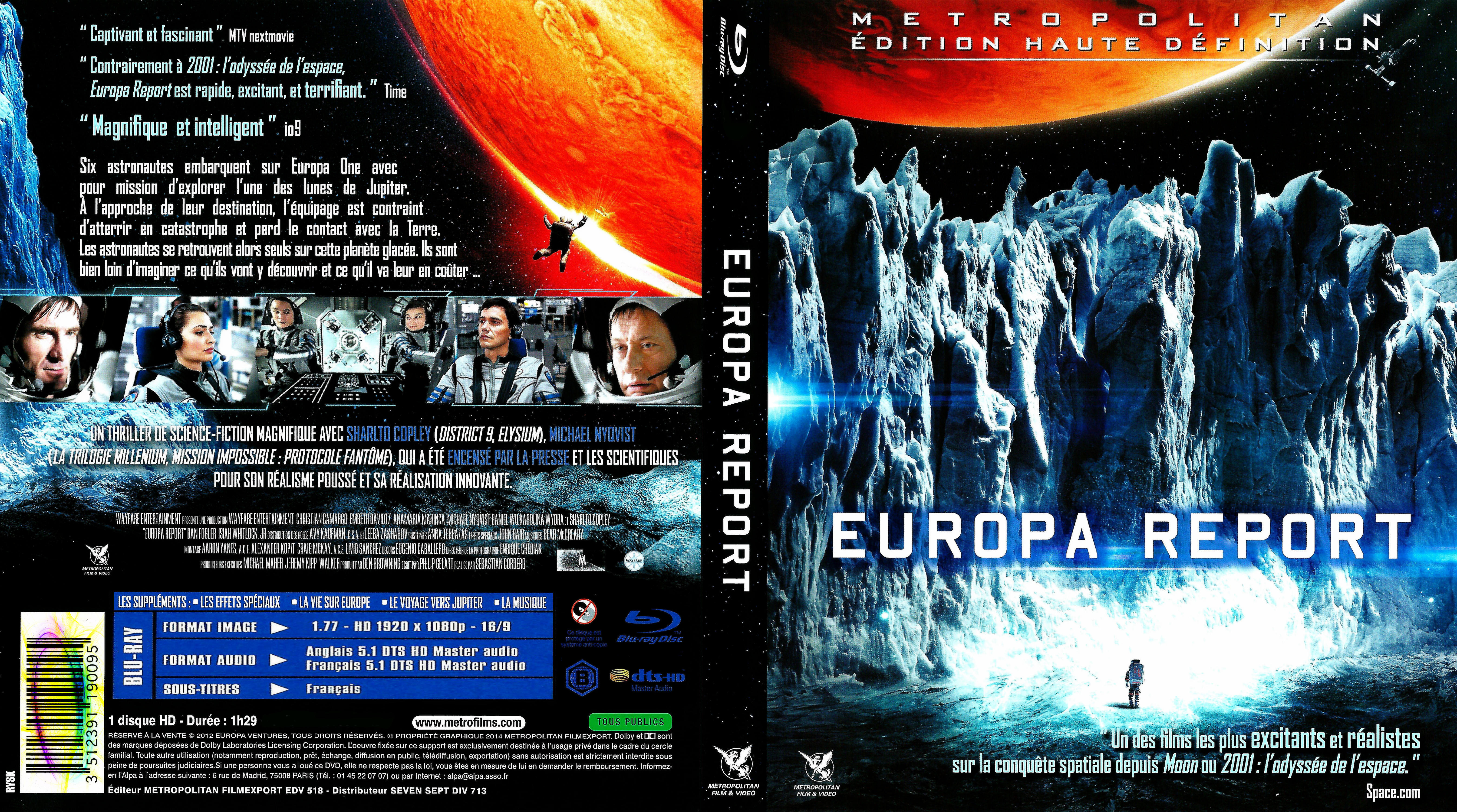 Jaquette DVD Europa report (BLU-RAY) v2