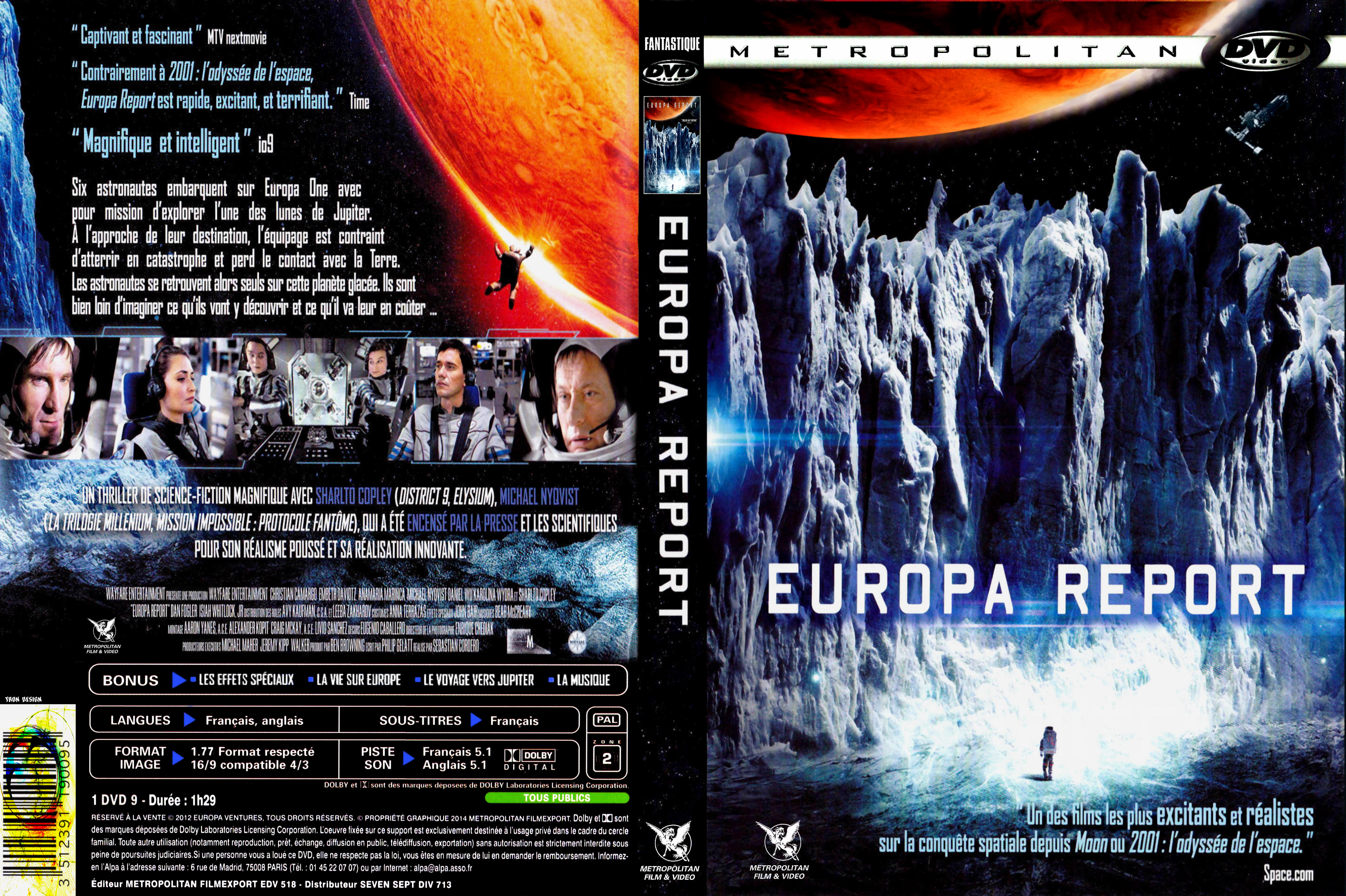 Jaquette DVD Europa report custom