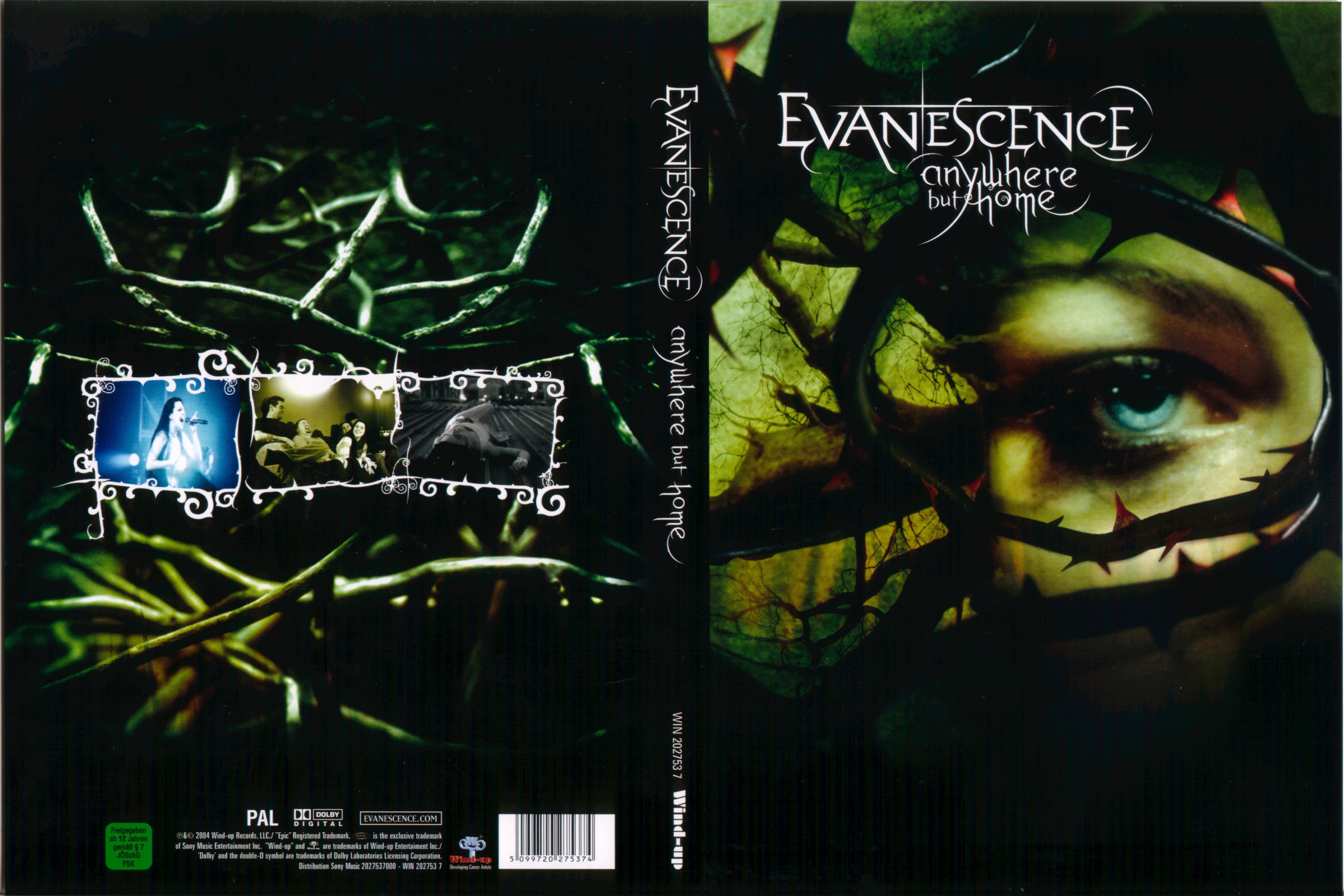 Jaquette DVD Evanescence anywhere but home