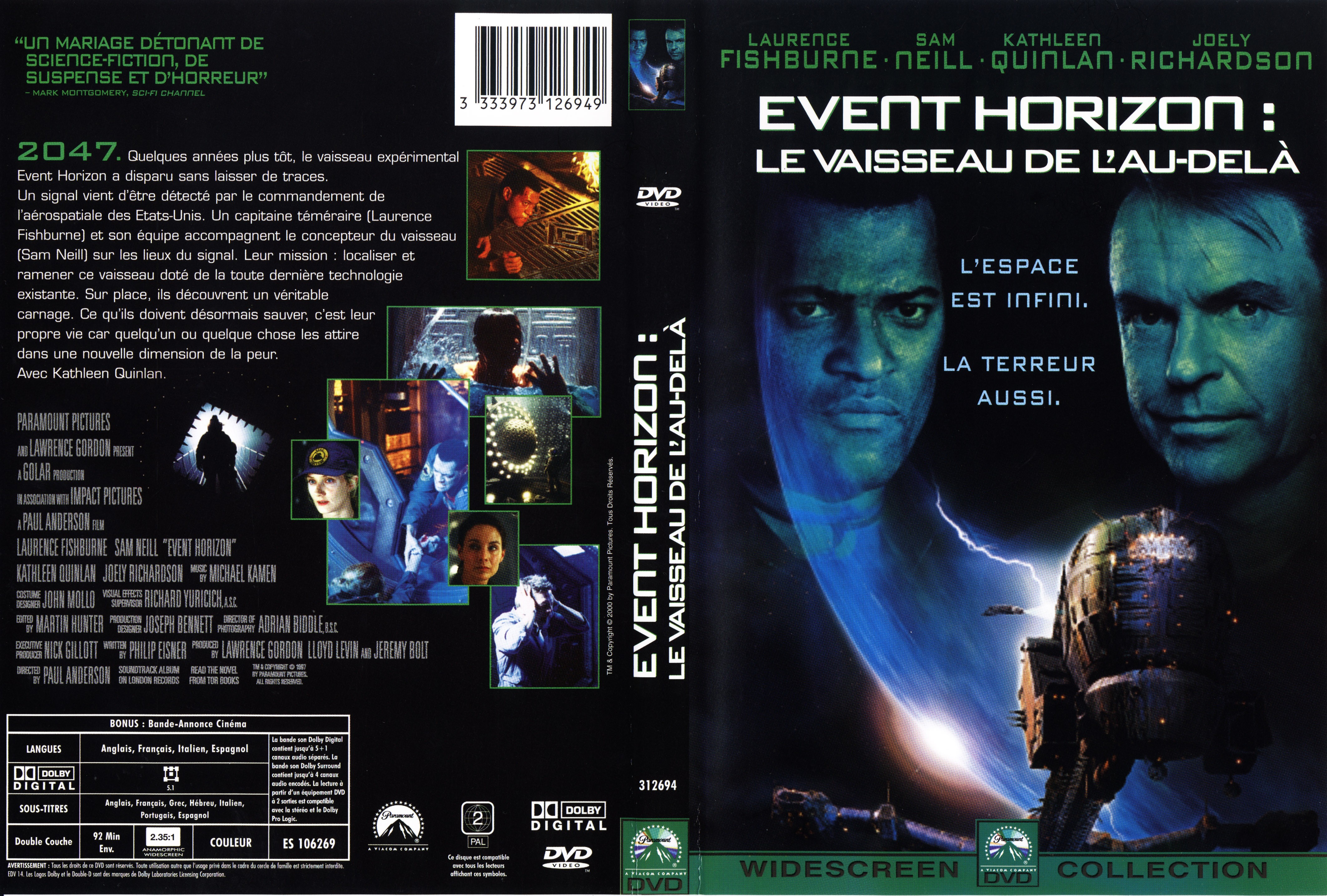 Jaquette DVD Event horizon