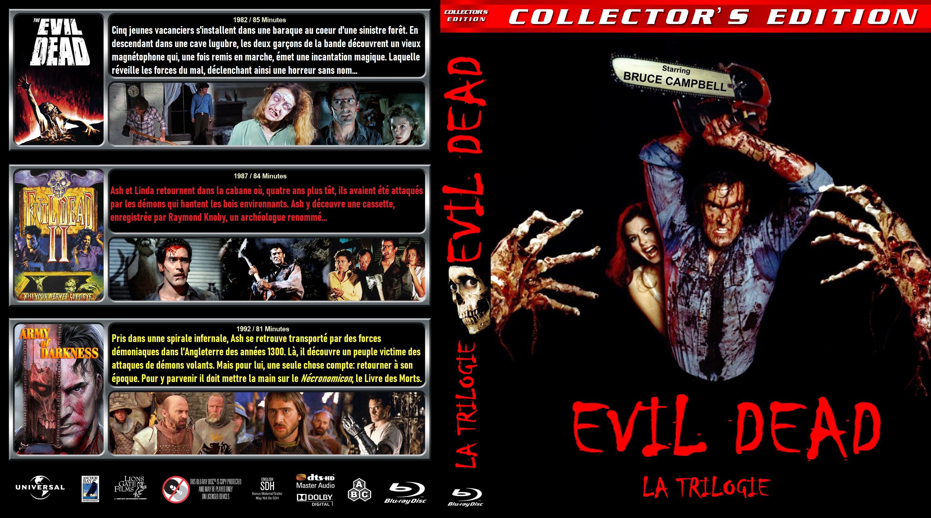 Jaquette DVD Evil Dead La Trilogie custom (BLU-RAY)