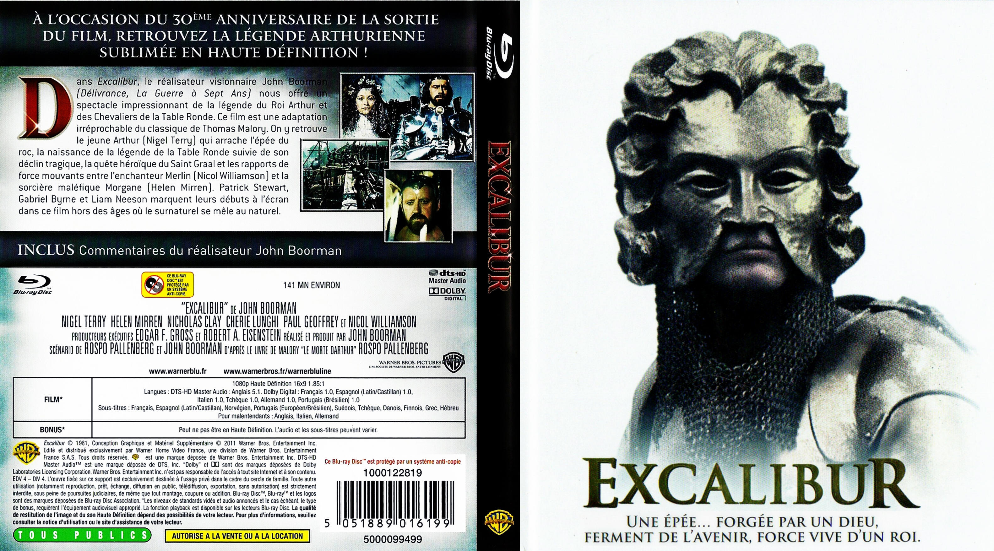 Jaquette DVD Excalibur custom (BLU-RAY)