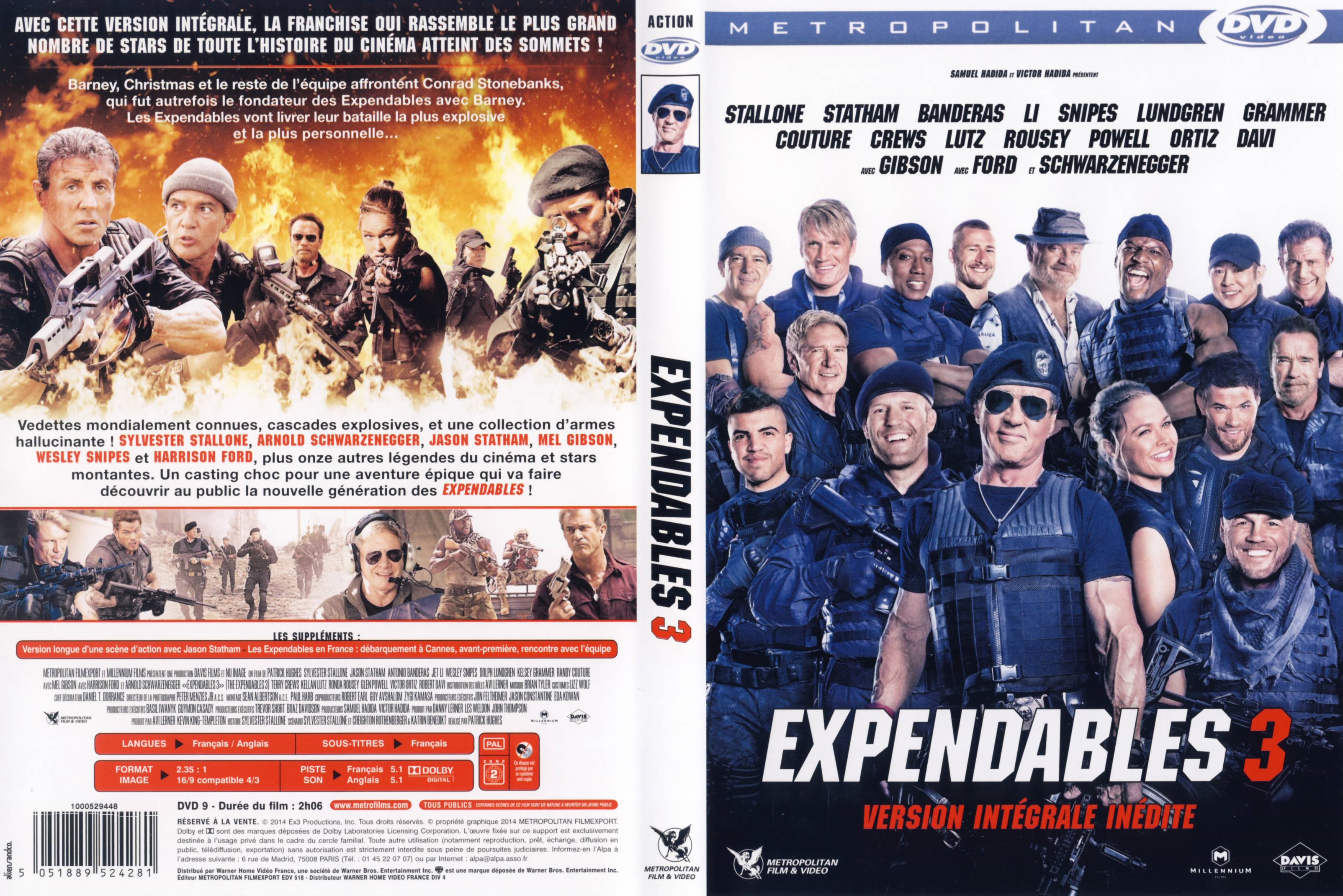 Jaquette DVD Expendables 3
