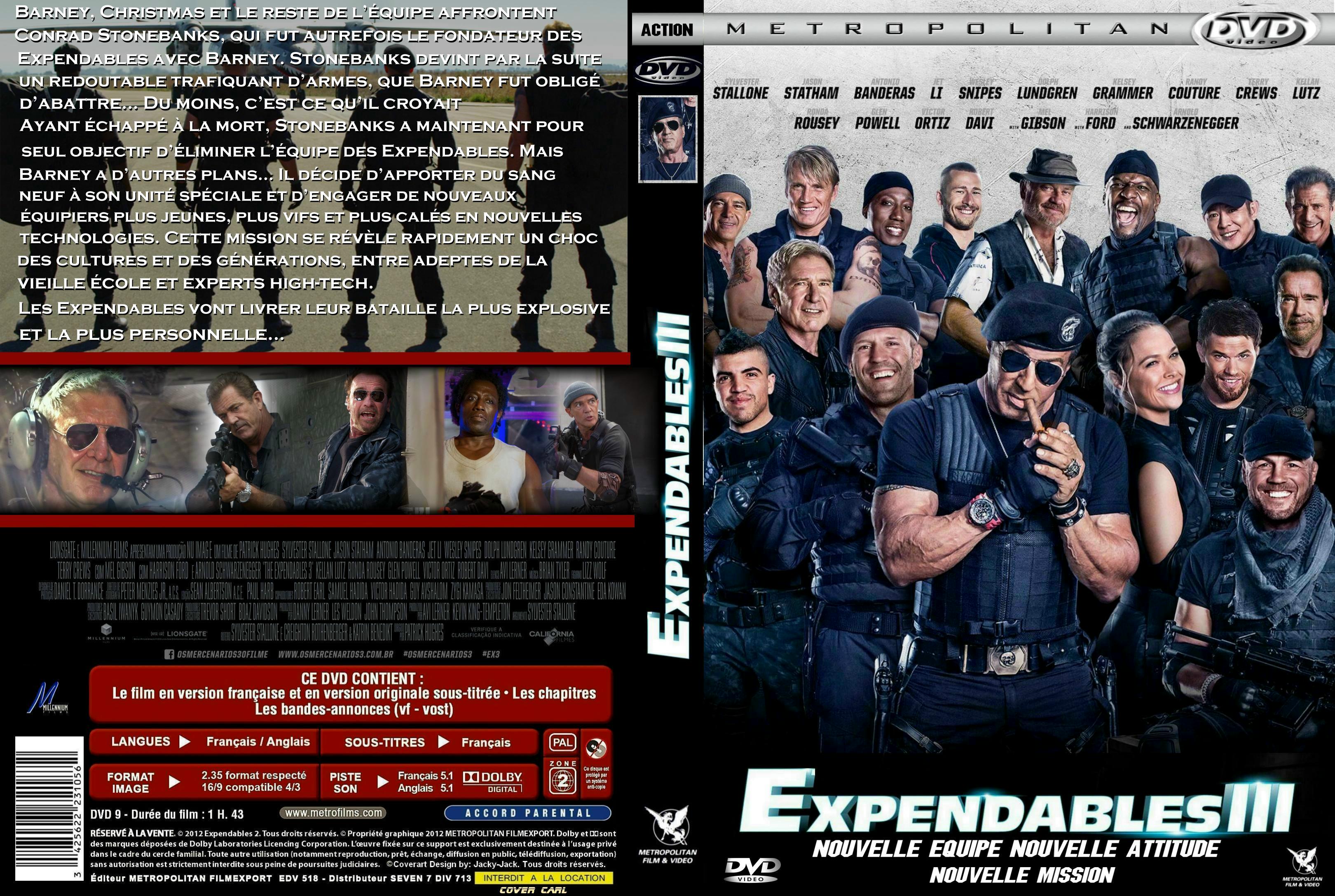 Jaquette DVD Expendables 3 custom