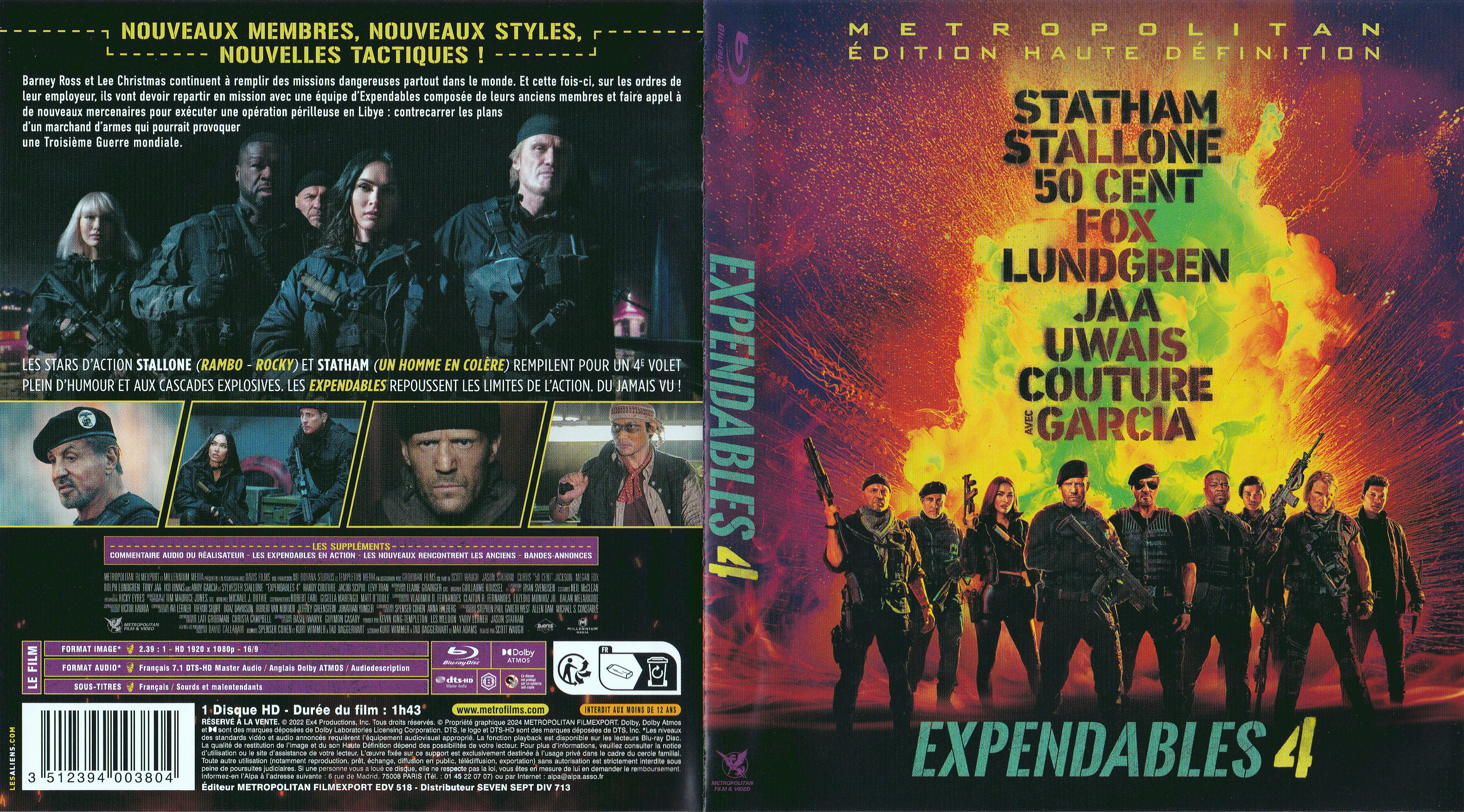 Jaquette DVD Expendables 4 (BLU-RAY)
