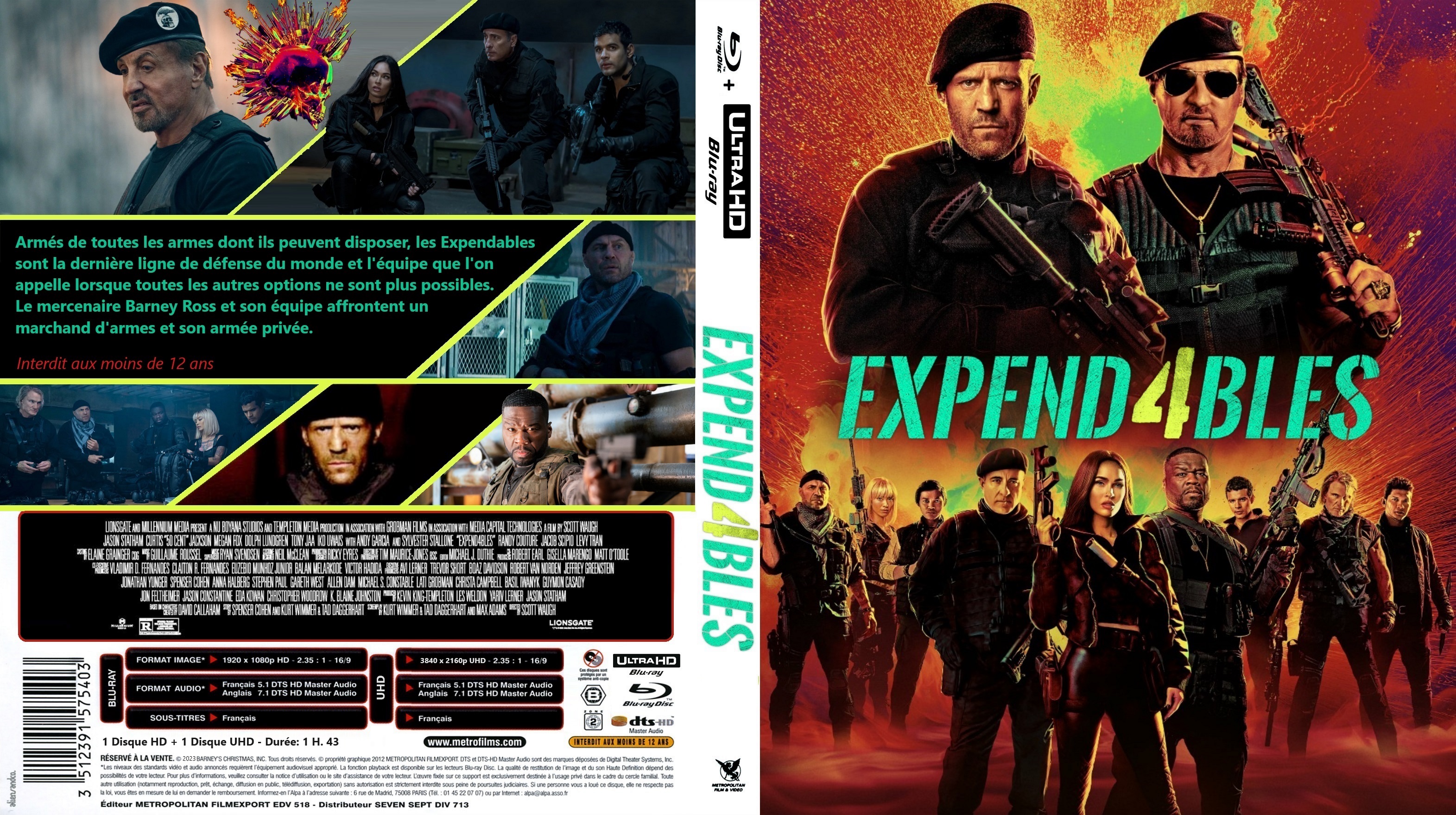 Jaquette DVD Expendables 4 custom 4K (BLU-RAY)