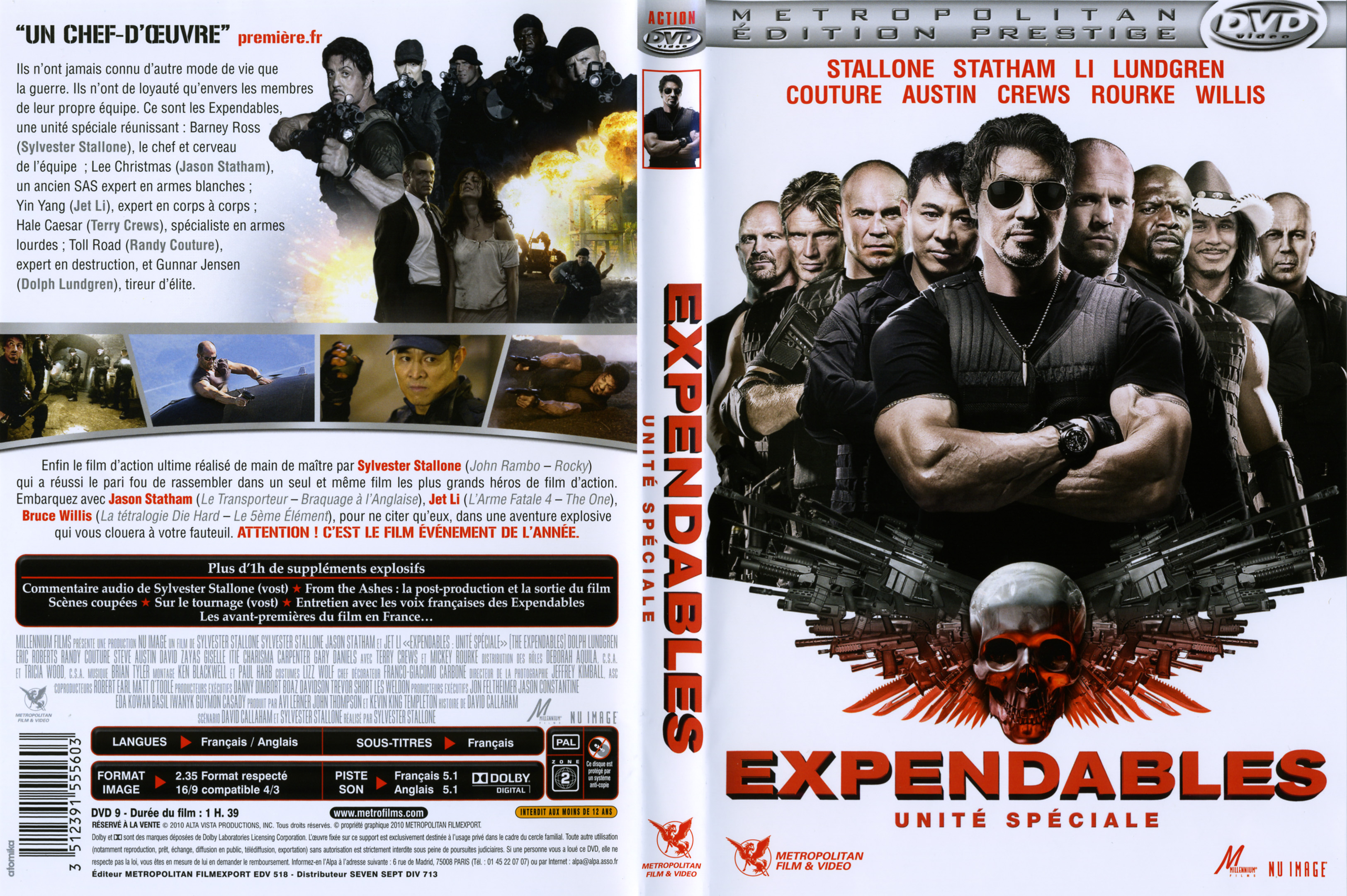 Jaquette DVD Expendables unit spciale