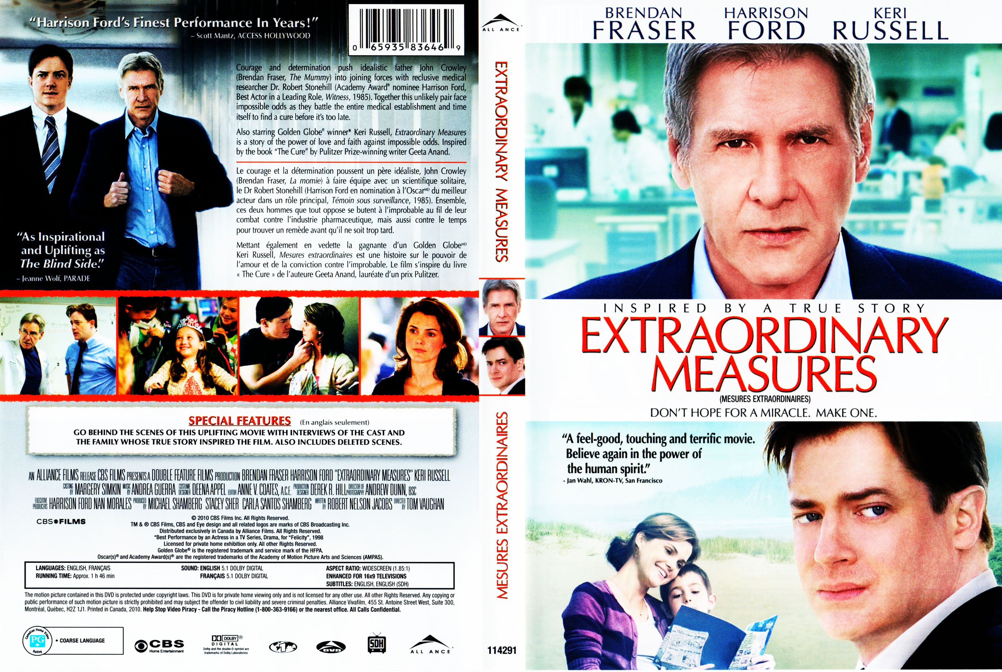 Jaquette DVD Extraordinary Measures - Mesures Extraordinaires (Canadienne)