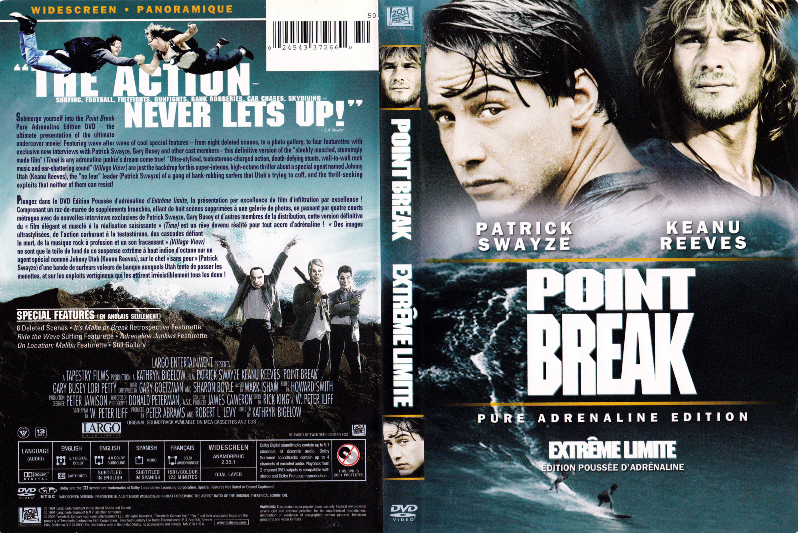 Jaquette DVD Extrme limite - Point break (Canadienne)