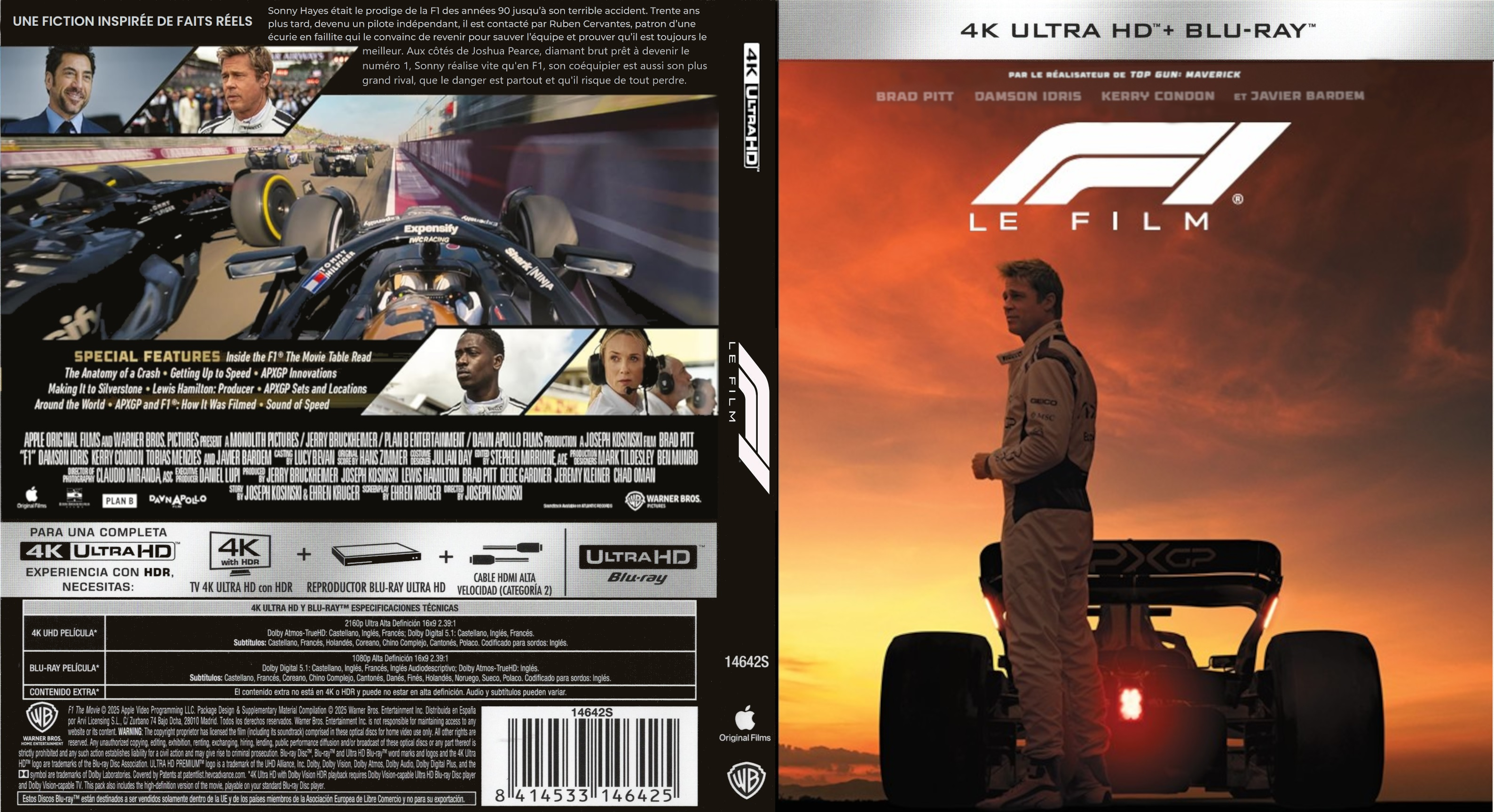 Jaquette DVD F1 Le Film custom (BLU-RAY)