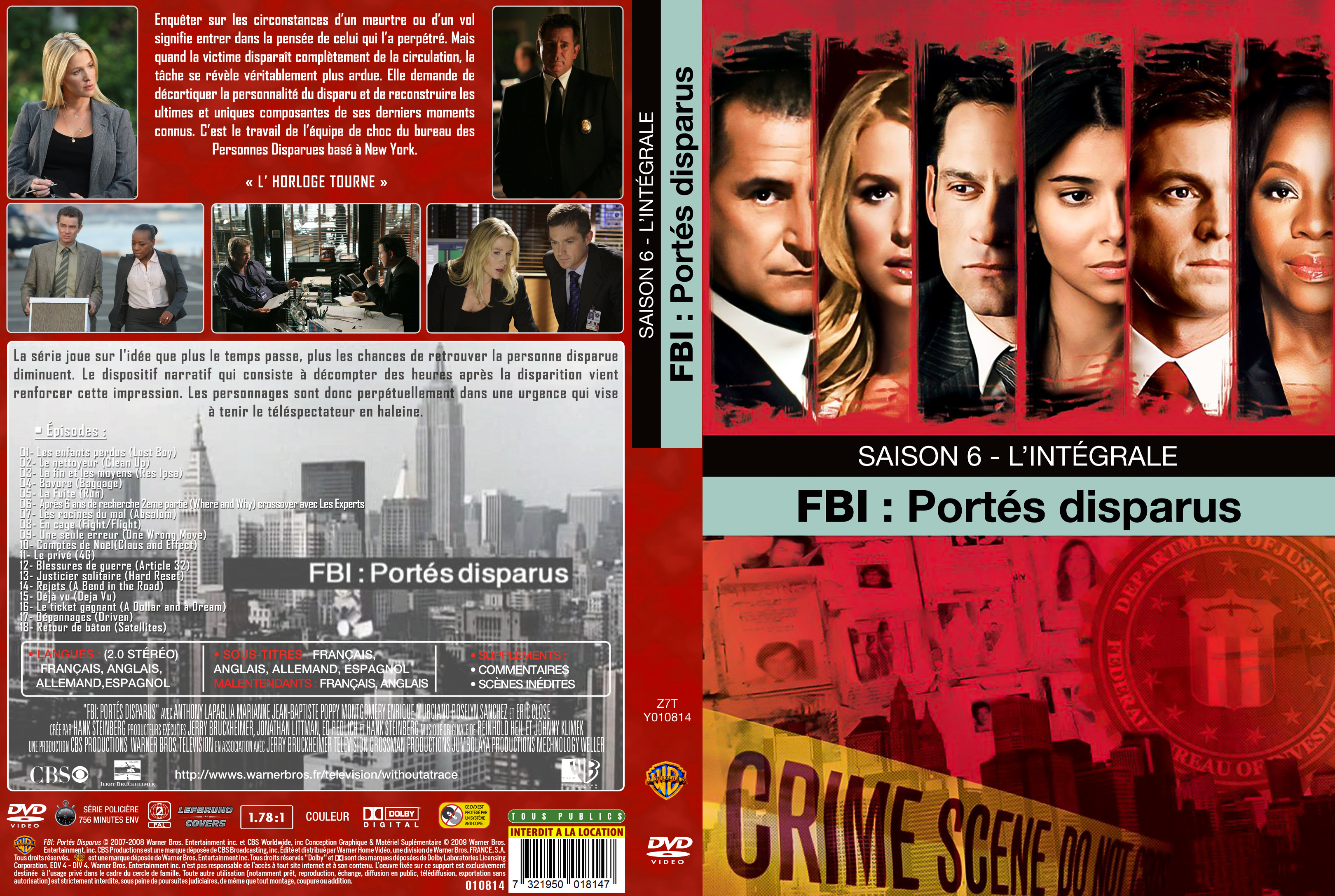 Jaquette DVD FBI Ports Disparus Saison 6 custom