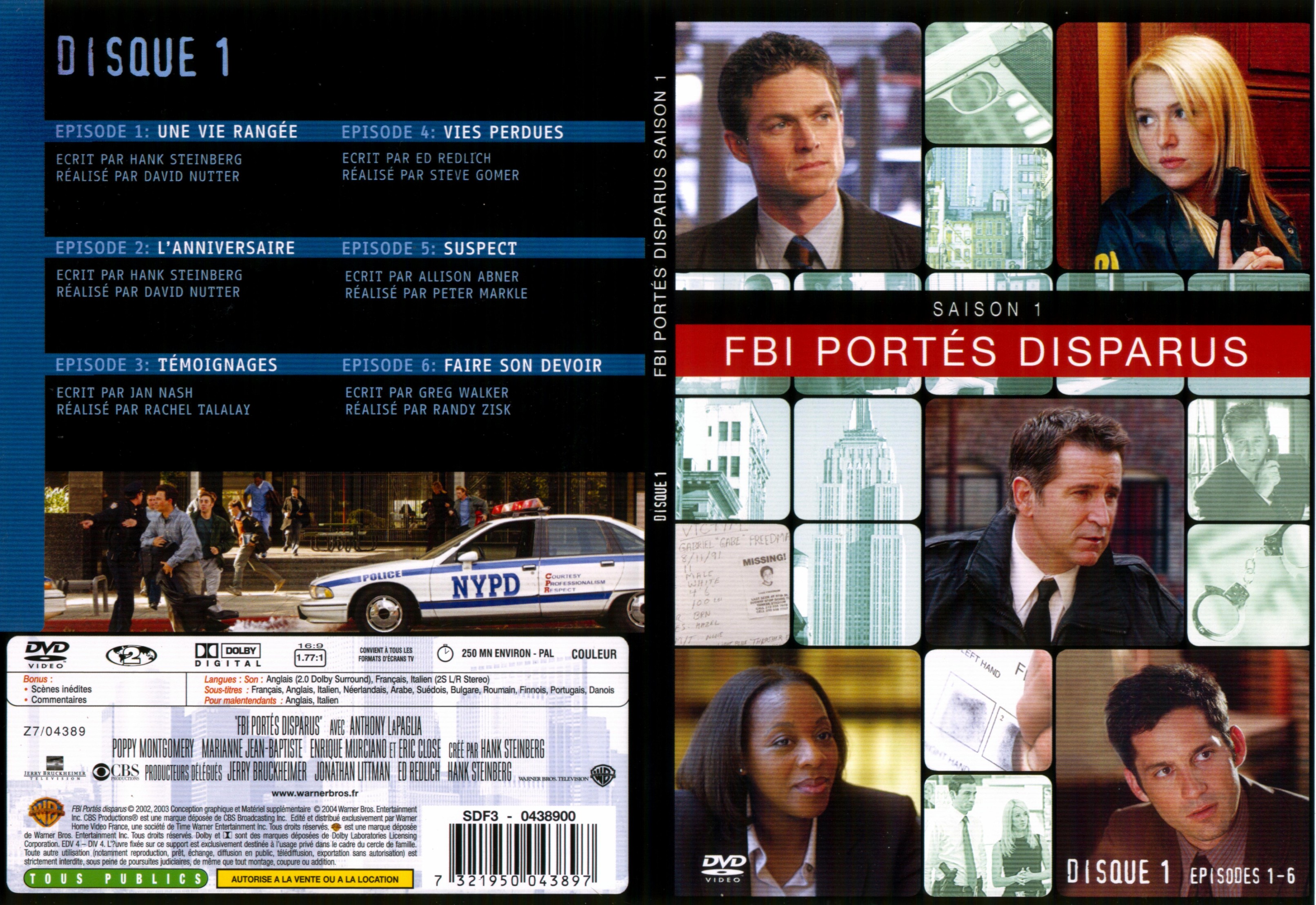 Jaquette DVD FBI ports disparus Saison 1 vol 1