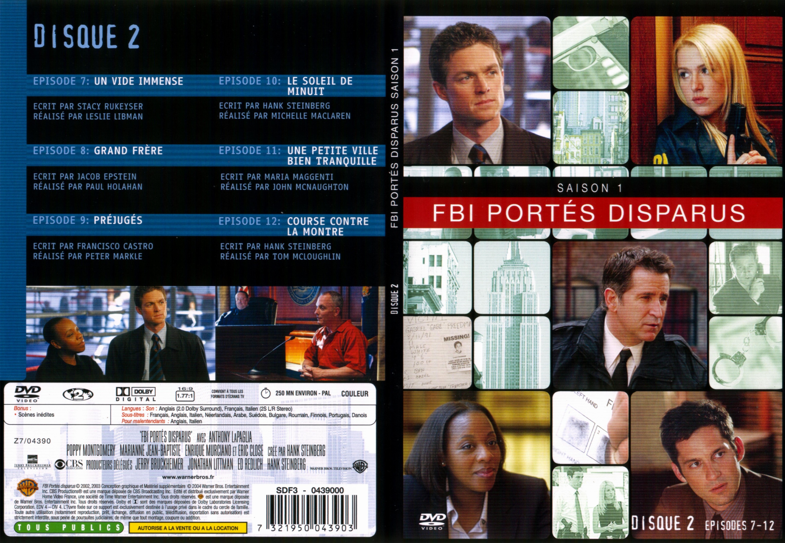 Jaquette DVD FBI ports disparus Saison 1 vol 2