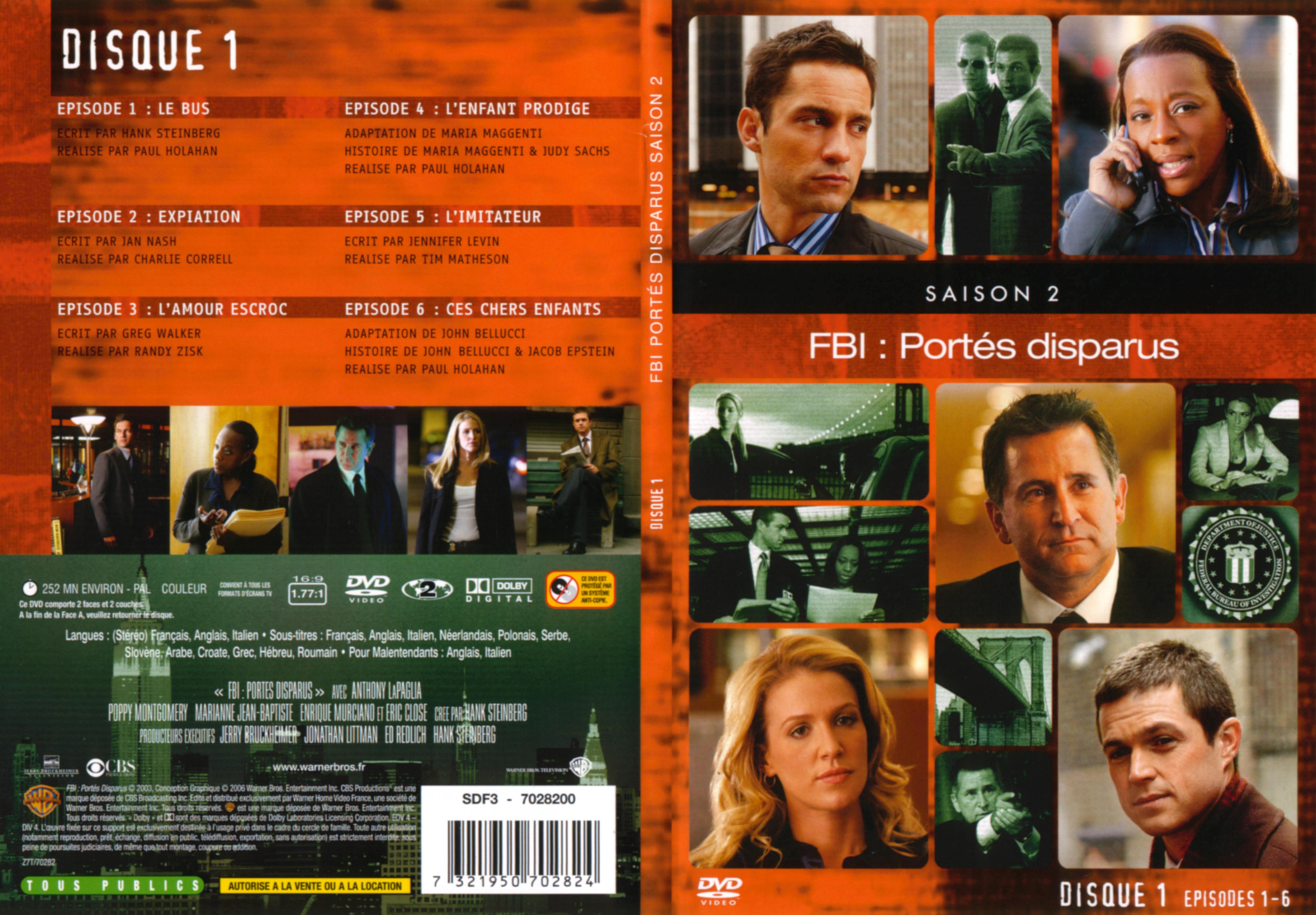 Jaquette DVD FBI ports disparus Saison 2 vol 1