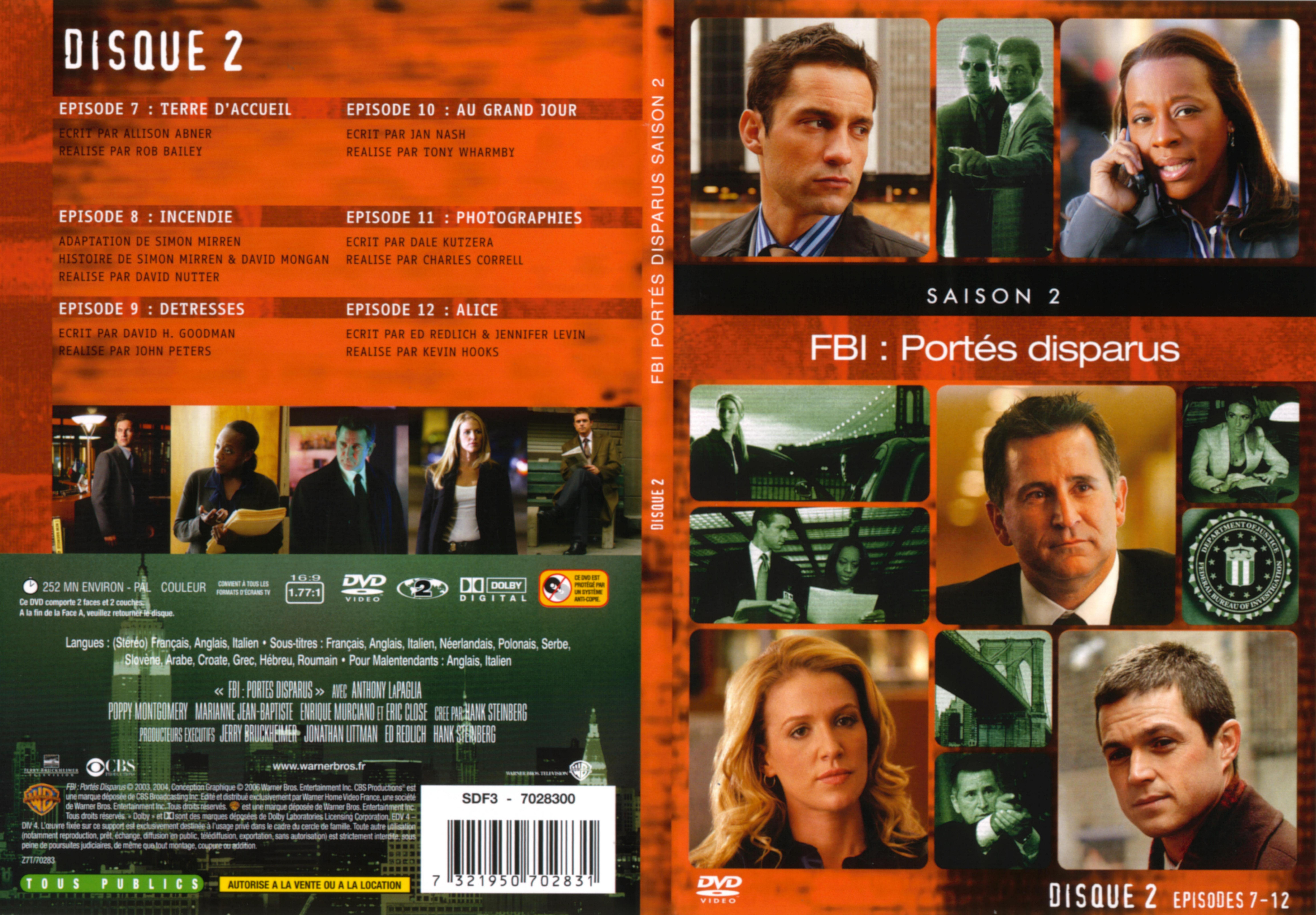 Jaquette DVD FBI ports disparus Saison 2 vol 2