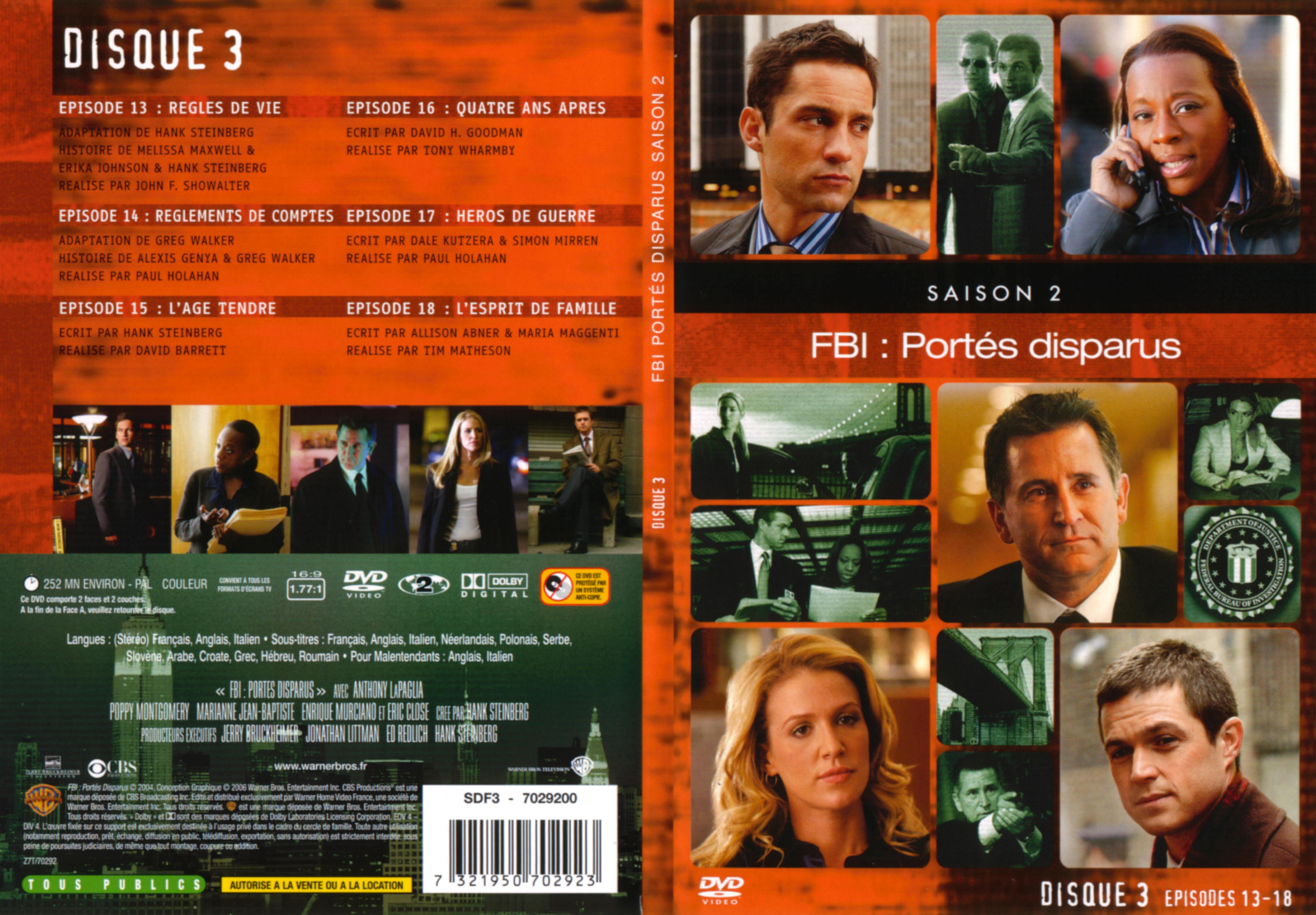 Jaquette DVD FBI ports disparus Saison 2 vol 3