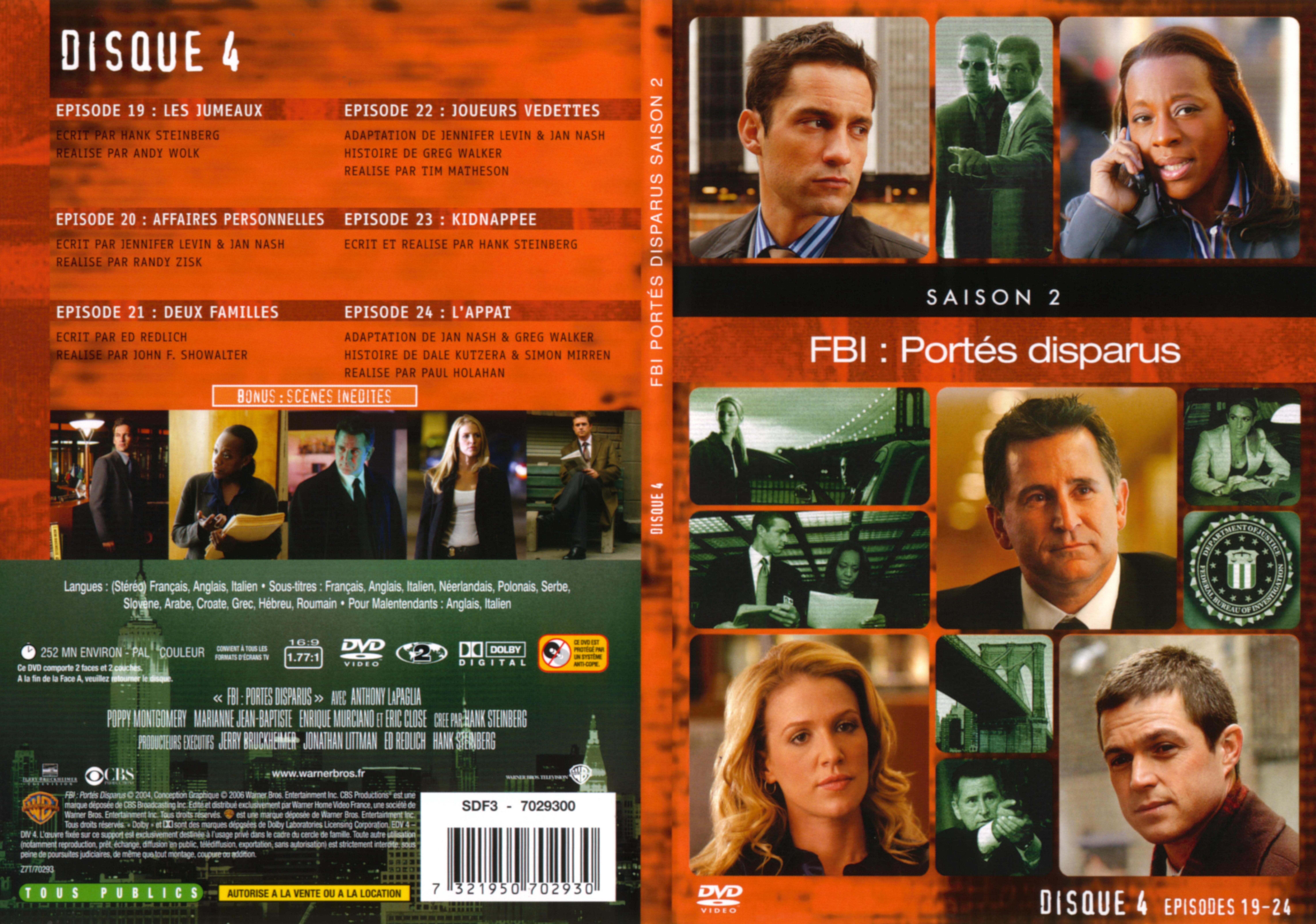 Jaquette DVD FBI ports disparus Saison 2 vol 4