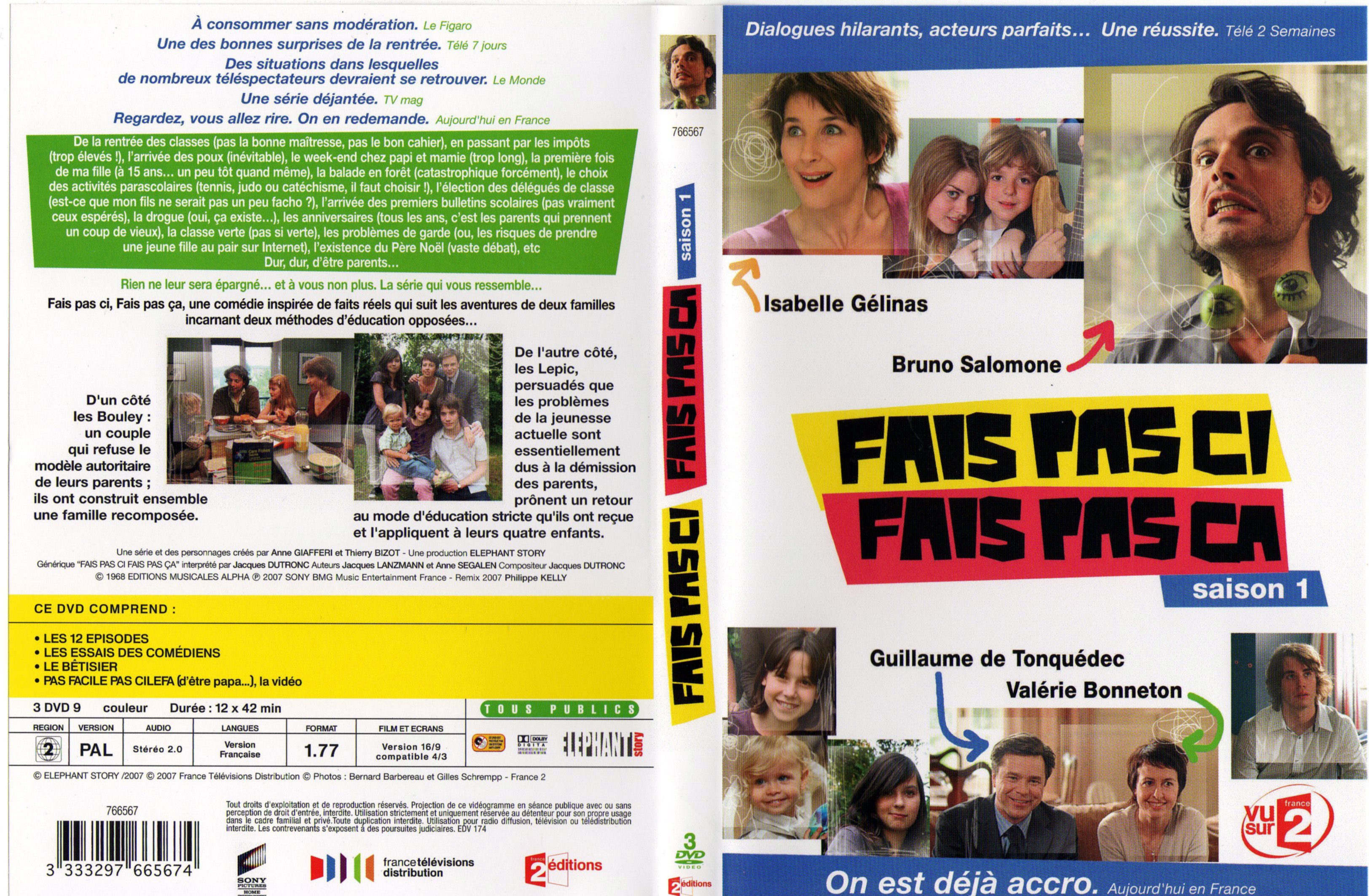 Jaquette DVD Fais pas ci fais pas ca Saison 1