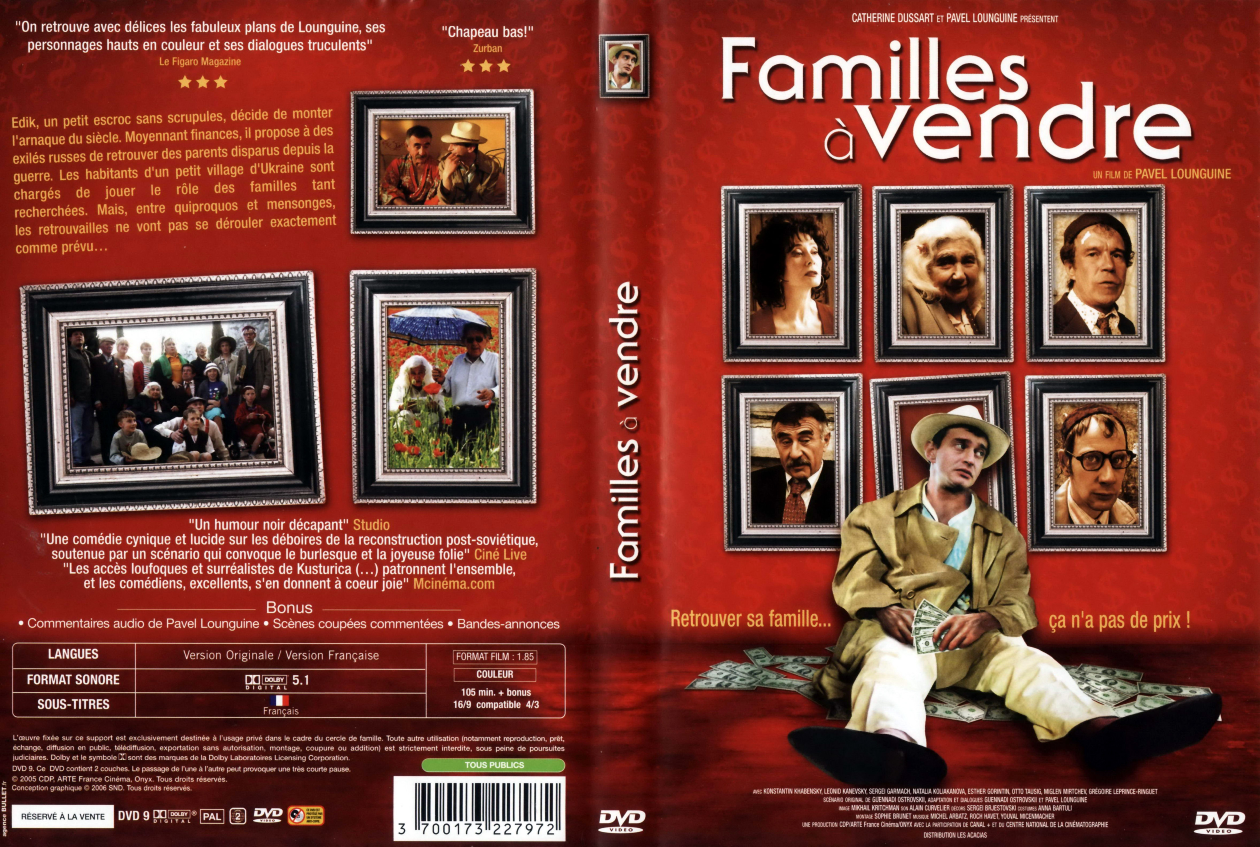 Jaquette DVD Familles  vendre