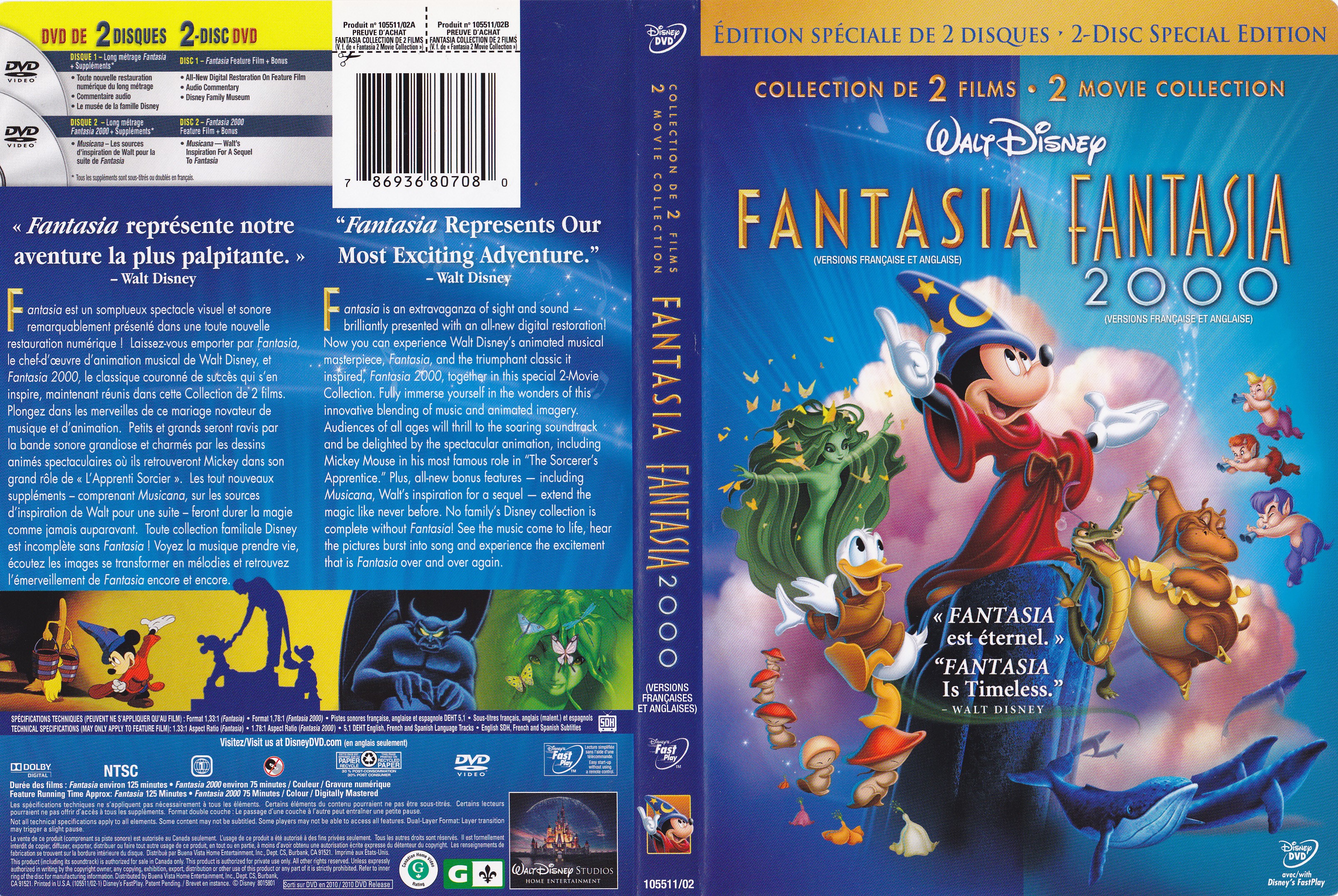 Jaquette DVD Fantasia - Fantasia 2000 (Canadienne)