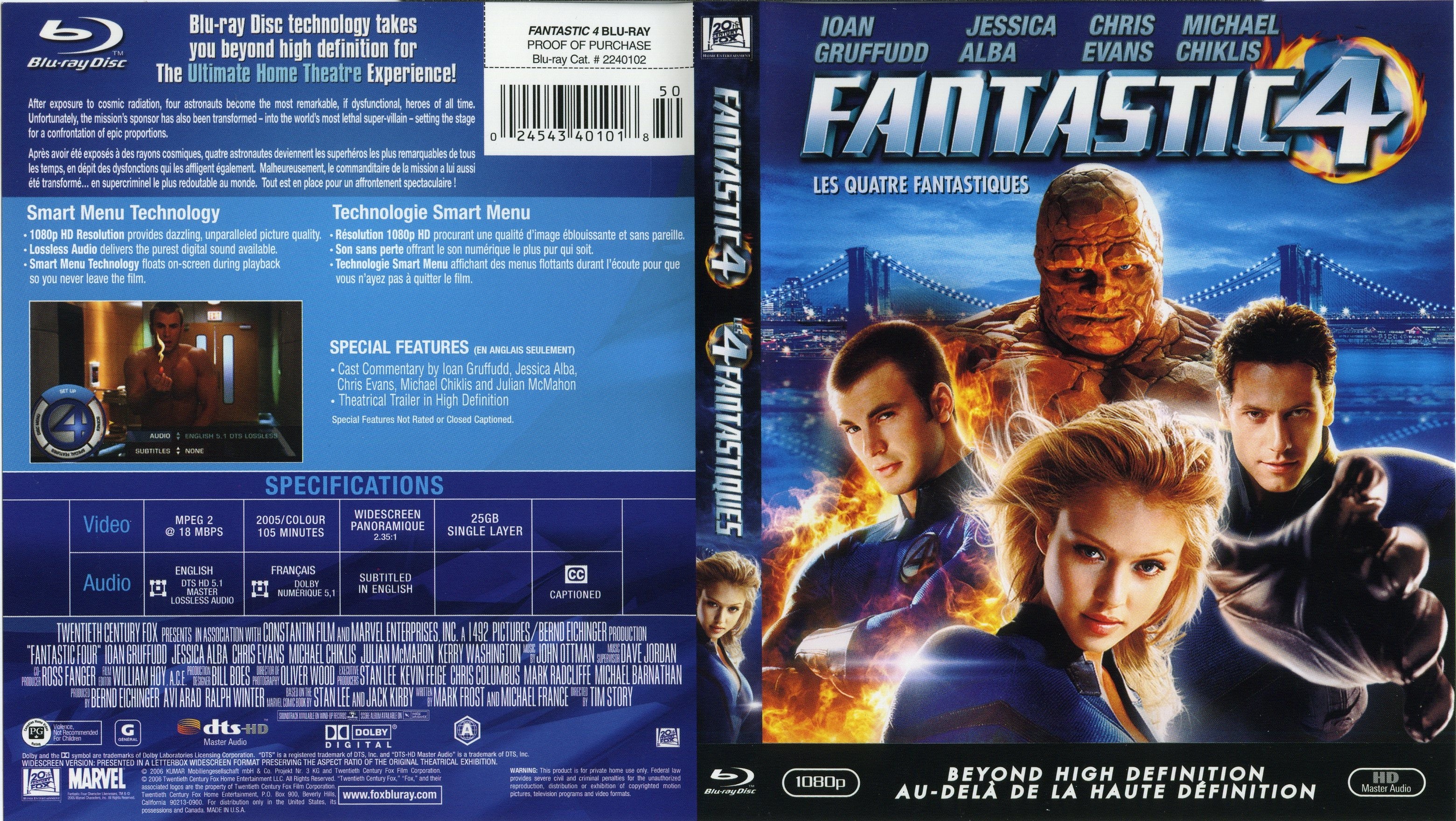 Jaquette DVD Fantastic 4 - Les 4 fantastiques (Canadienne) (BLU-RAY)