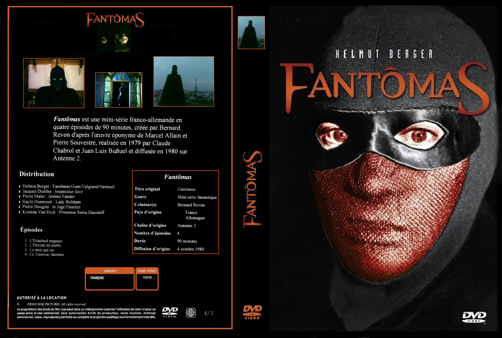 Jaquette DVD Fantomas La srie custom