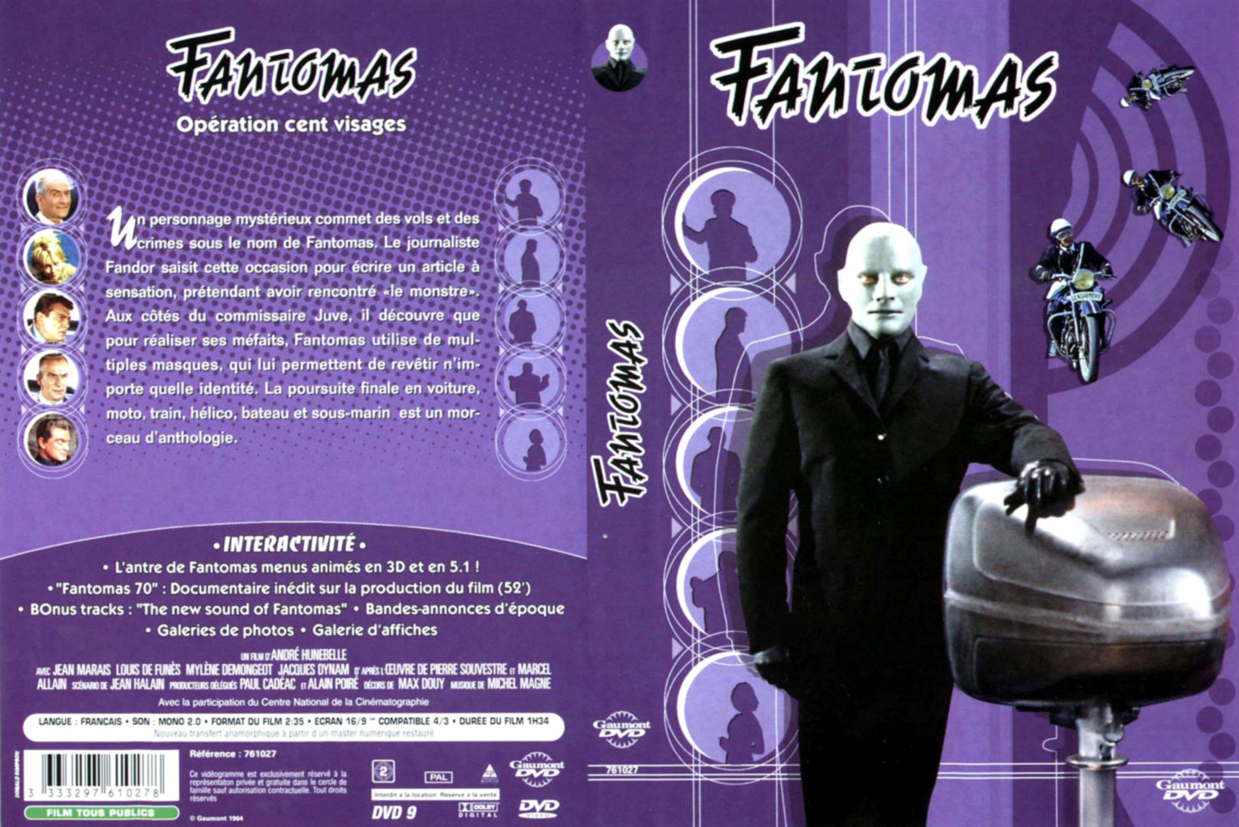 Jaquette DVD Fantomas Operation cent visages