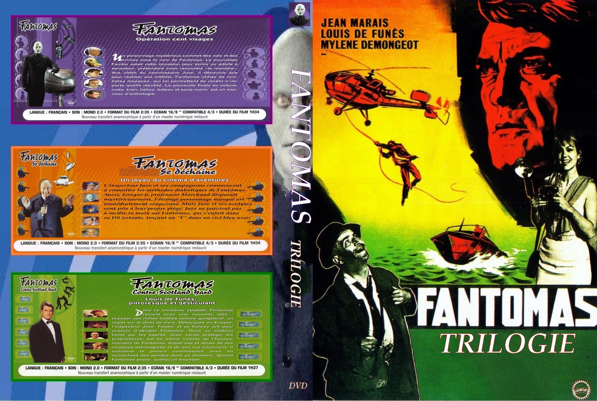 Jaquette DVD Fantomas Trilogie custom