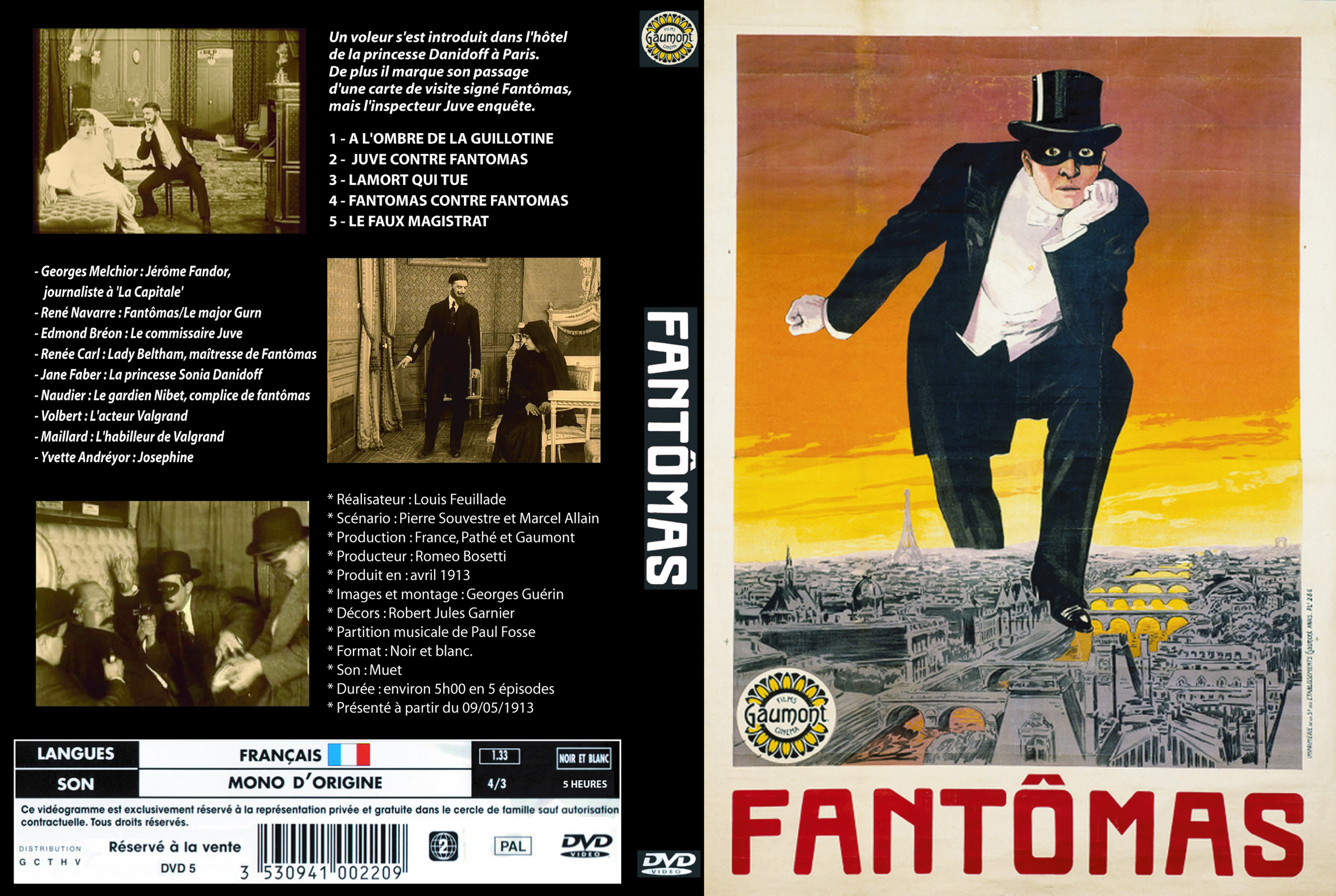 Jaquette DVD Fantmas (1913) custom