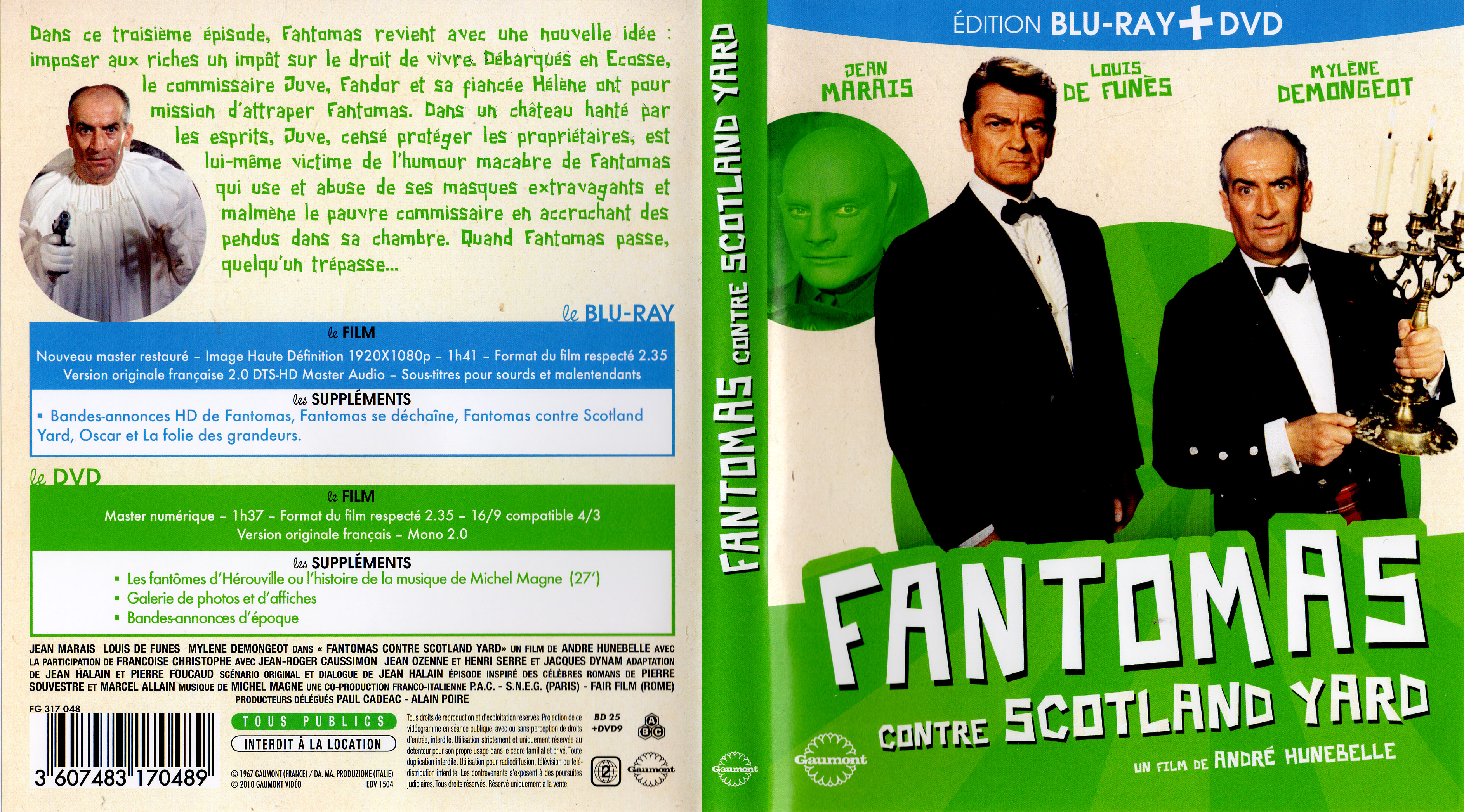Jaquette DVD Fantomas contre Scotland Yard (BLU-RAY)
