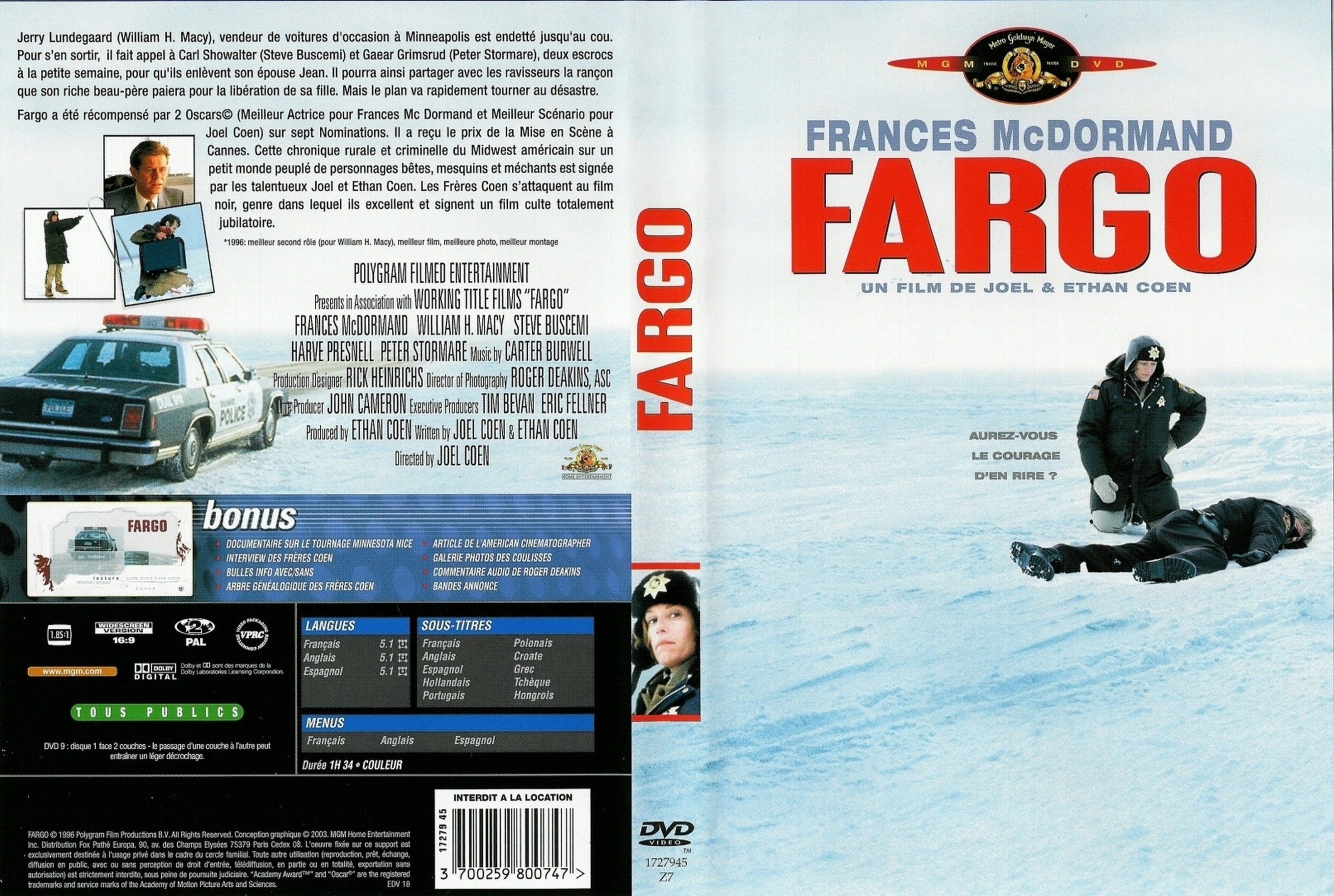 Jaquette DVD Fargo