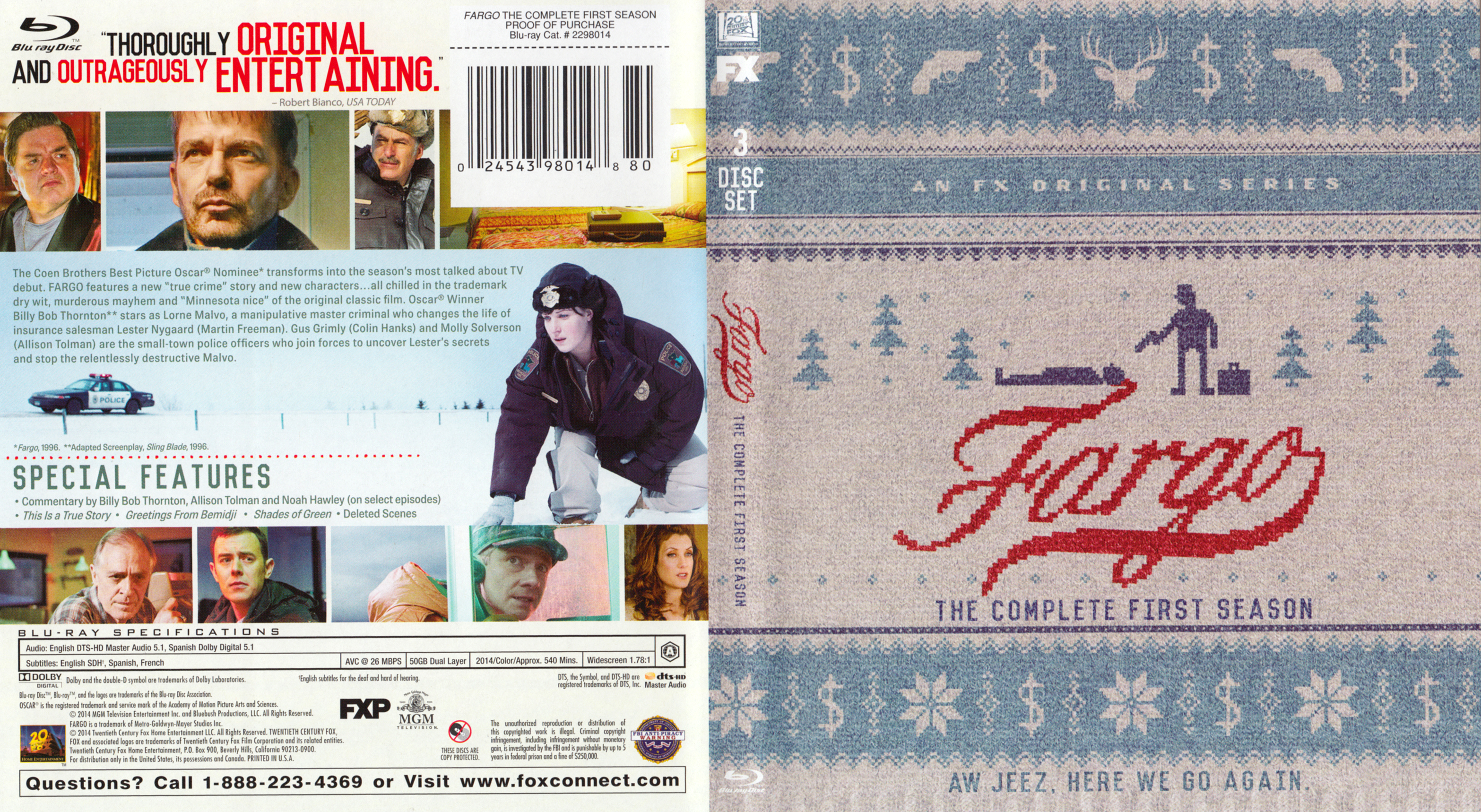 Jaquette DVD Fargo Saison 1 Zone 1 (BLU-RAY)