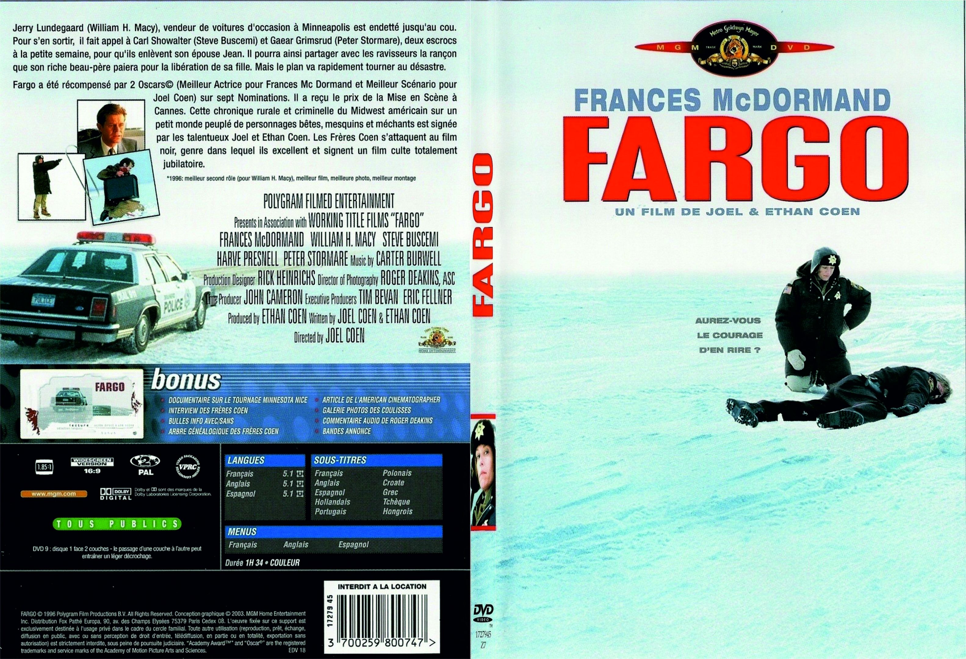 Jaquette DVD Fargo - SLIM