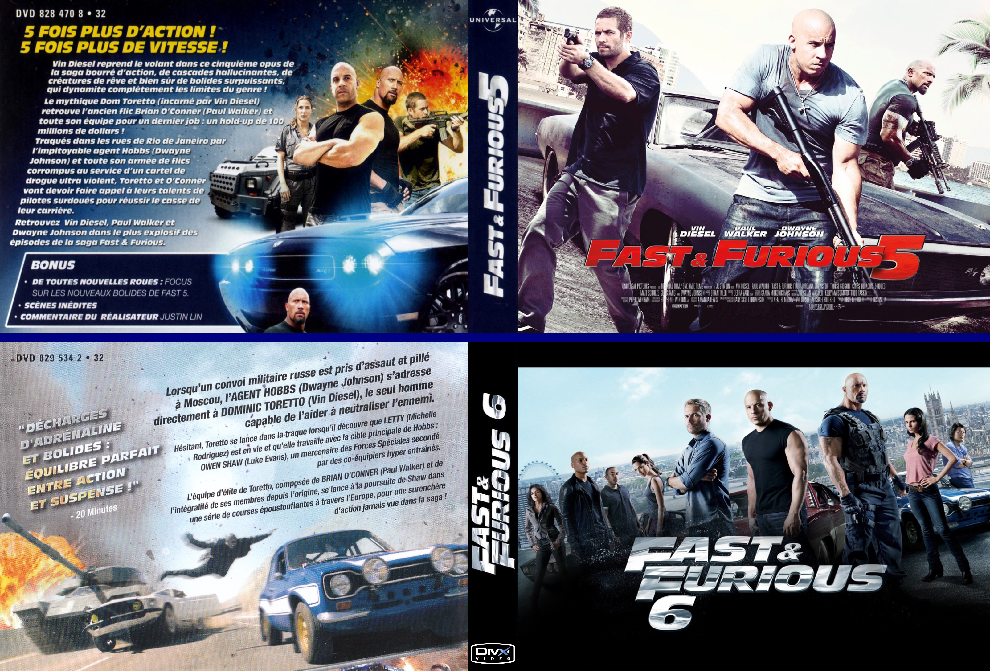 Jaquette DVD Fast & Furious 5 & 6 custom
