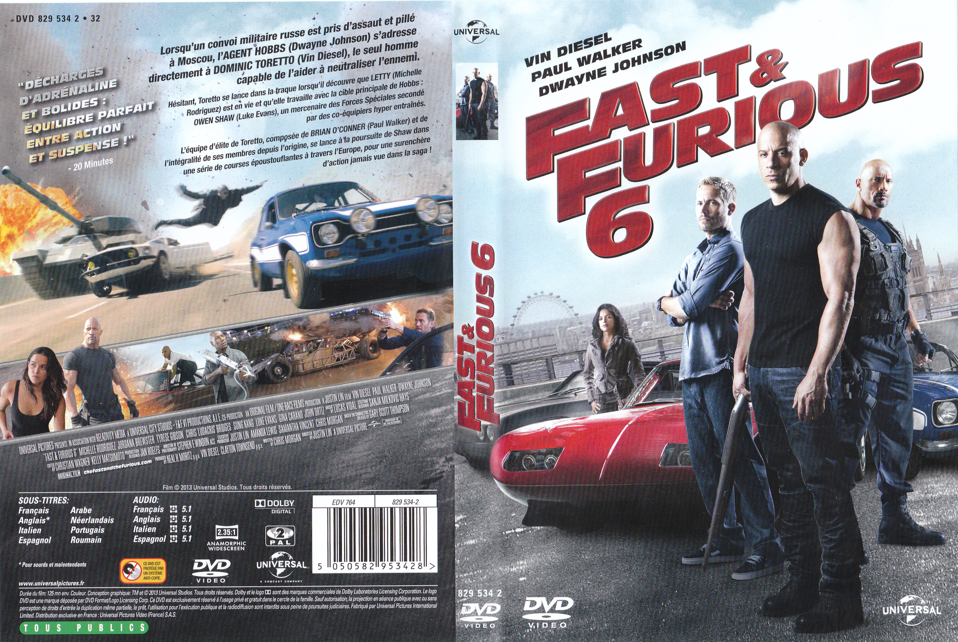 Jaquette DVD Fast & Furious 6