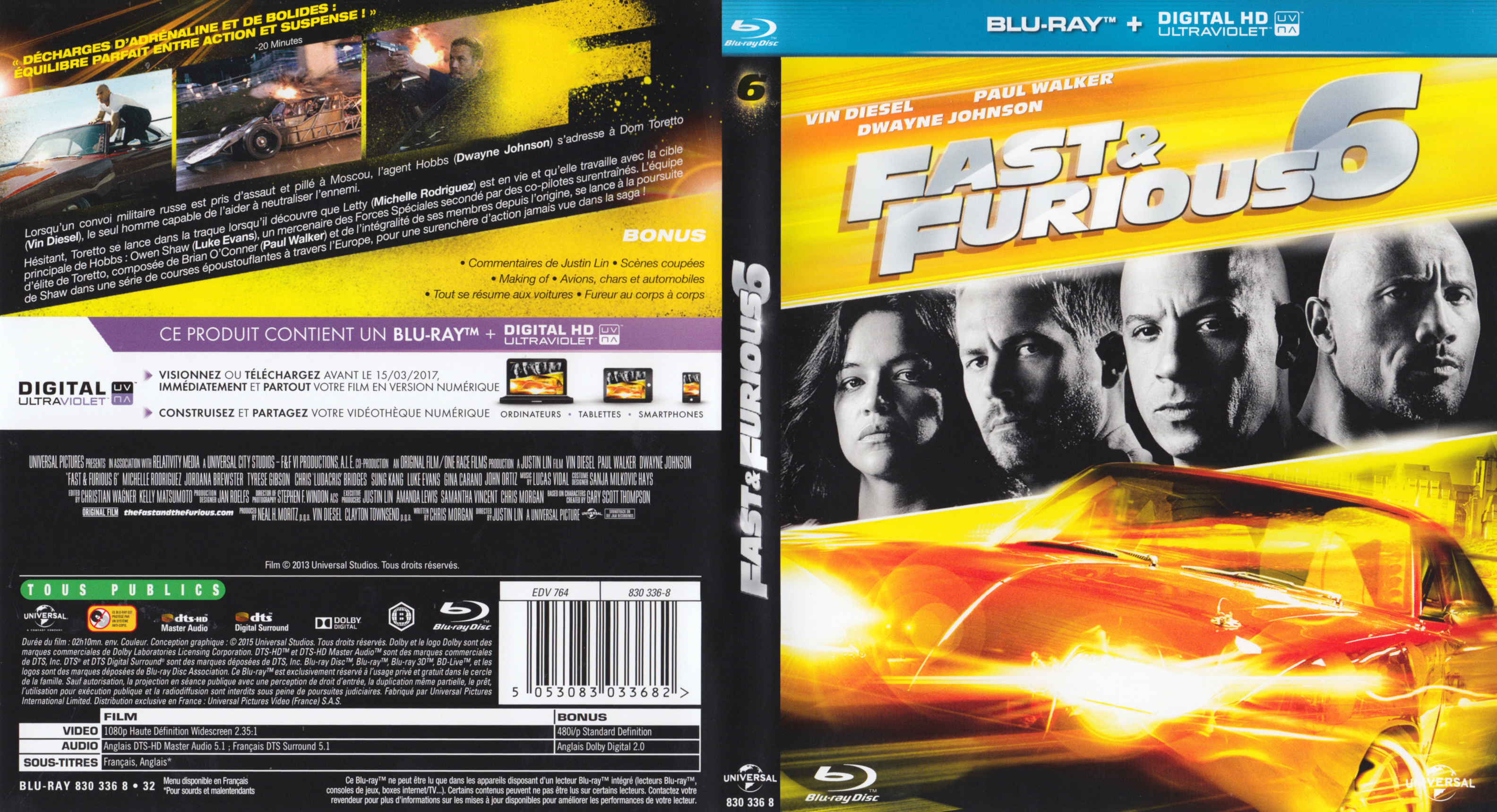Jaquette DVD Fast & Furious 6 (BLU-RAY)