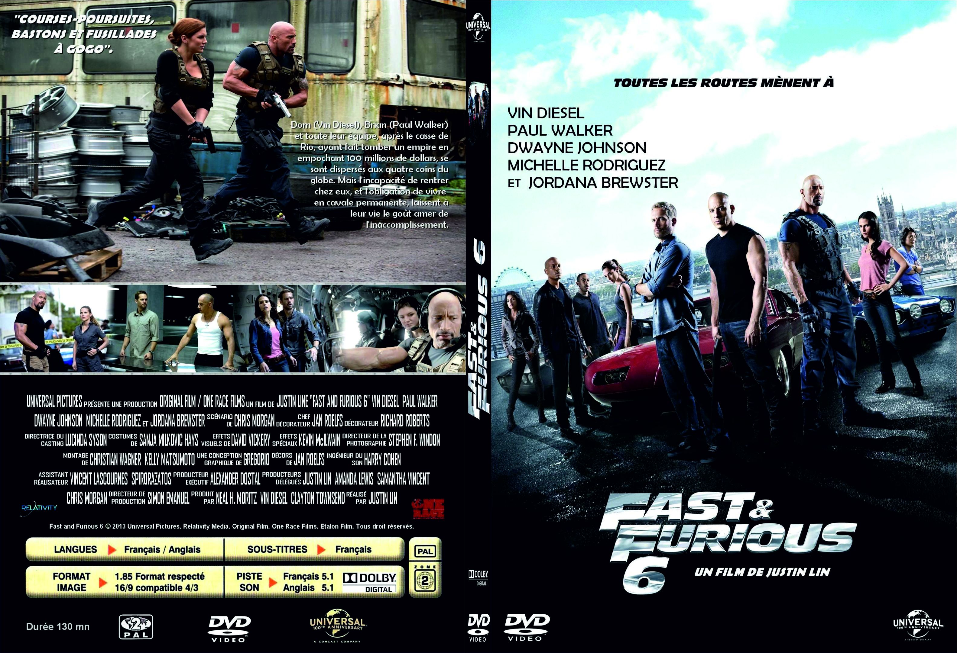 Jaquette DVD Fast & Furious 6 custom - SLIM