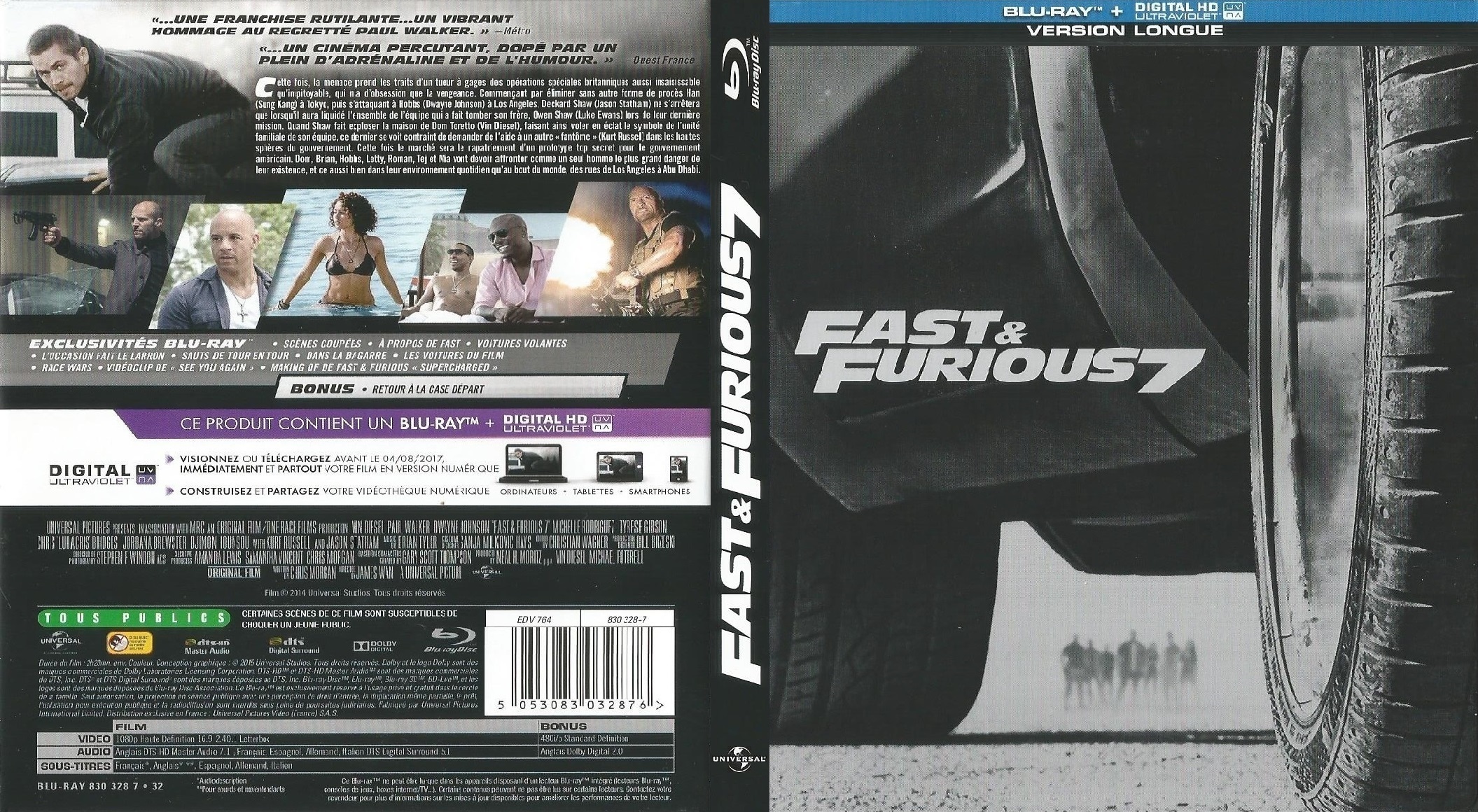 Jaquette DVD Fast & Furious 7 (BLU-RAY)