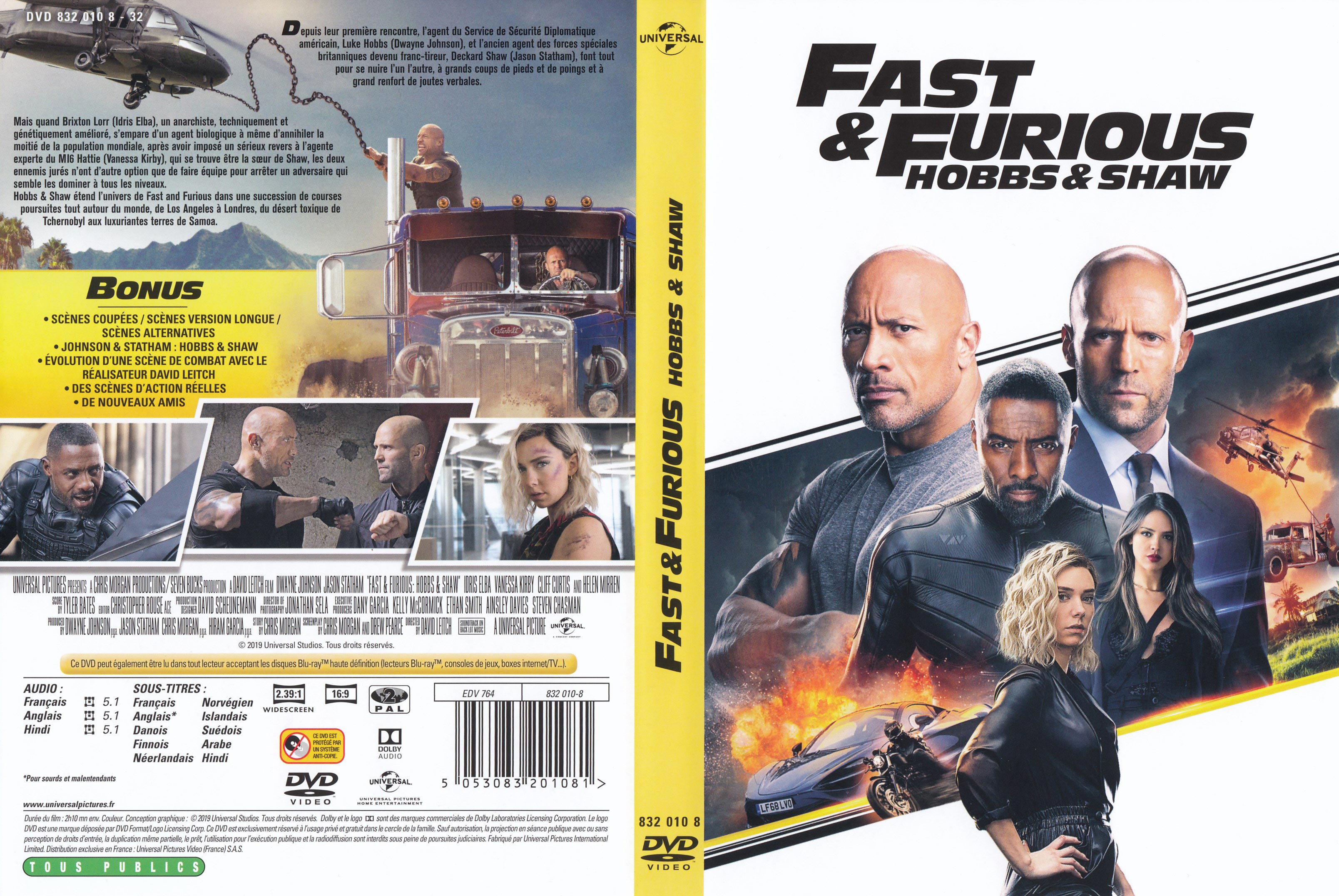 Jaquette DVD Fast & furious Hobbs & Shaw
