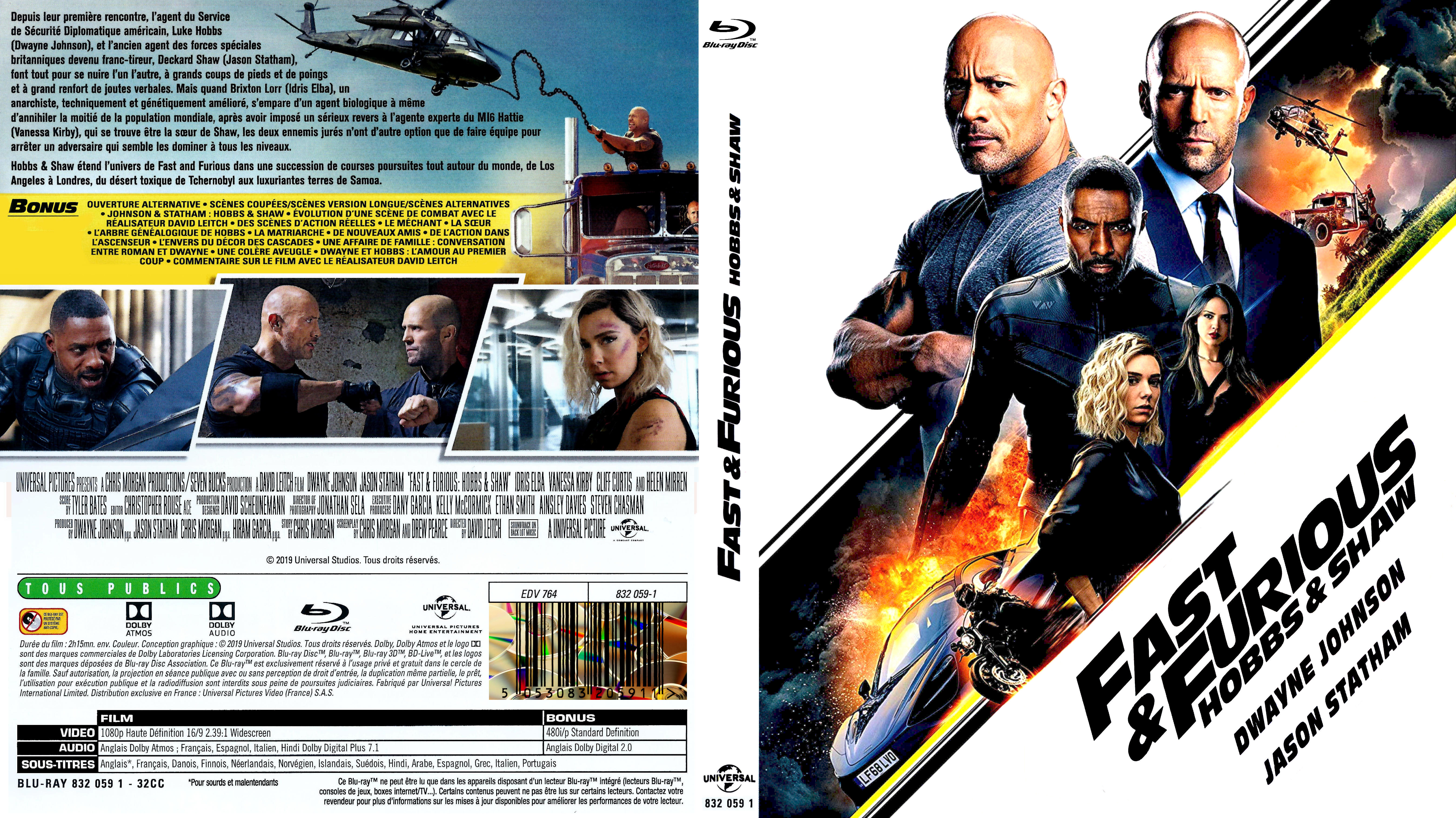 Jaquette DVD Fast & furious Hobbs & Shaw (BLU-RAY)