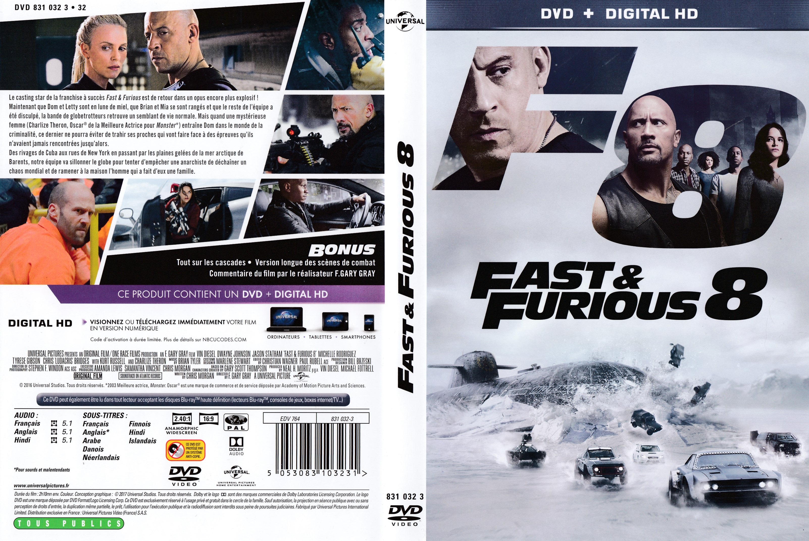 Jaquette DVD Fast And Furious 8