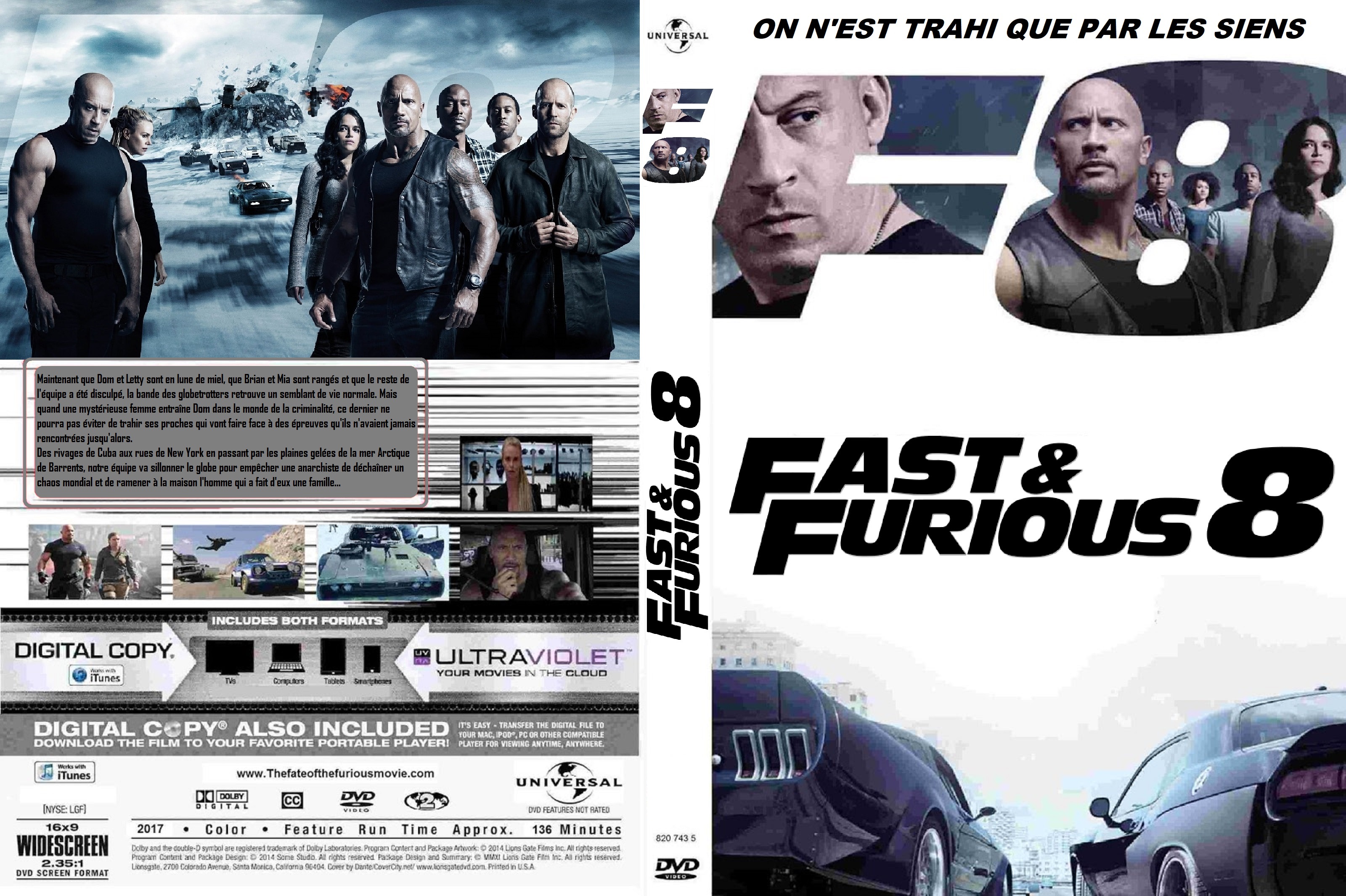 Jaquette DVD Fast And Furious 8 custom